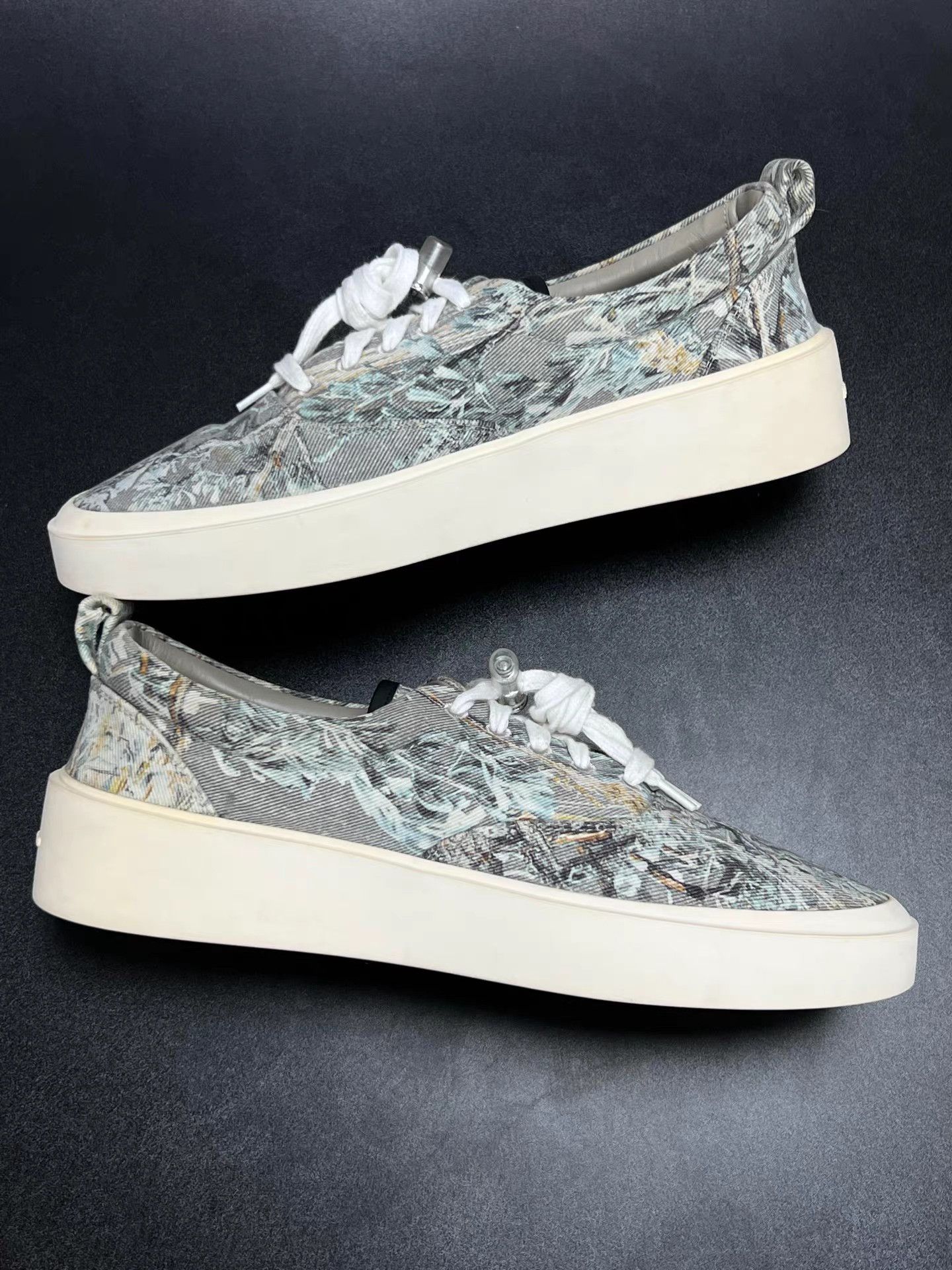 Fear of God FOG 101 Floral Off-White Canvas Low-Top Sneakers K15 Size US 10 / EU 43 - 6 Thumbnail