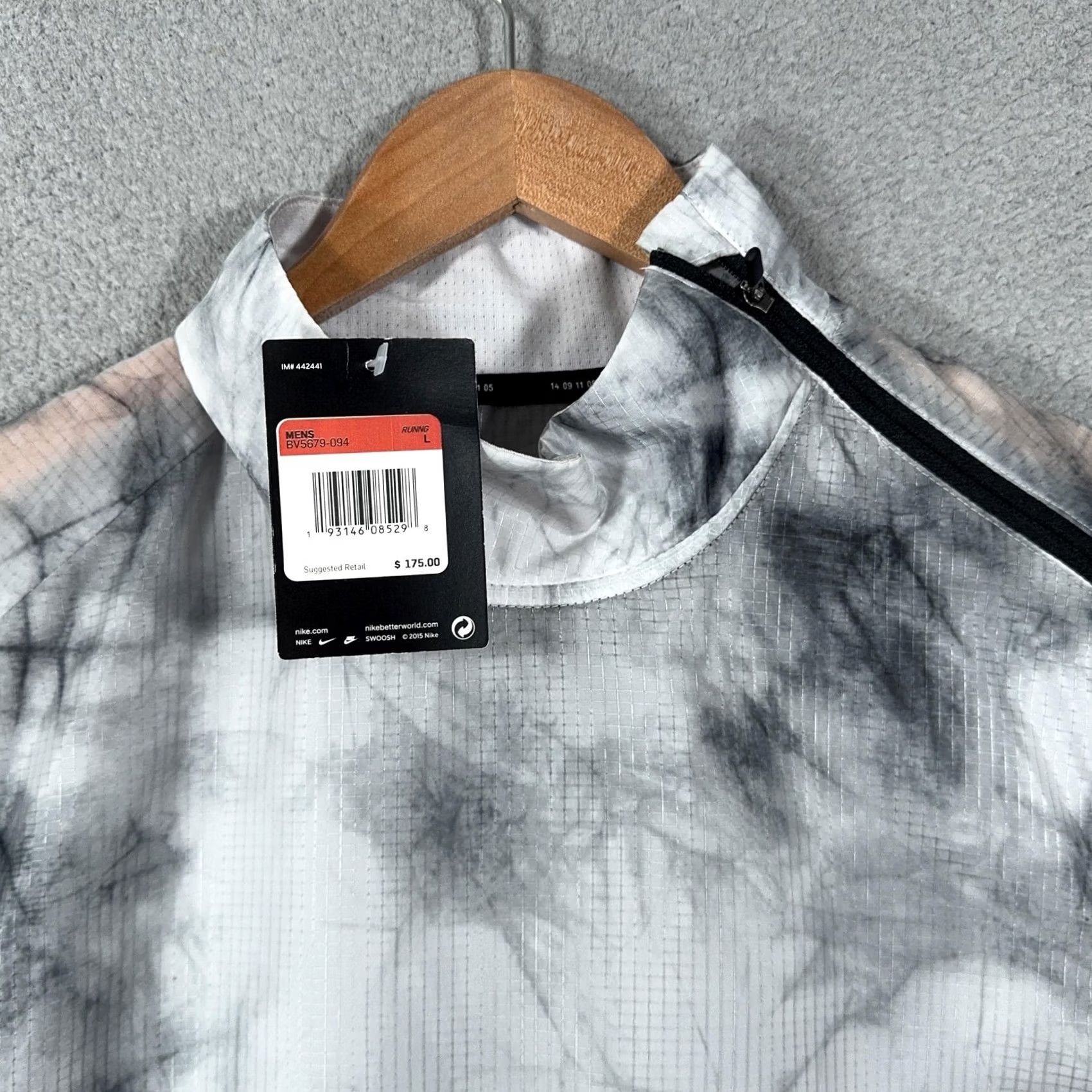 Nike Nike Tech Running Vest Mens L Gray Tie Dye Mock Neck BV5679 Size US L / EU 52-54 / 3 - 7 Thumbnail
