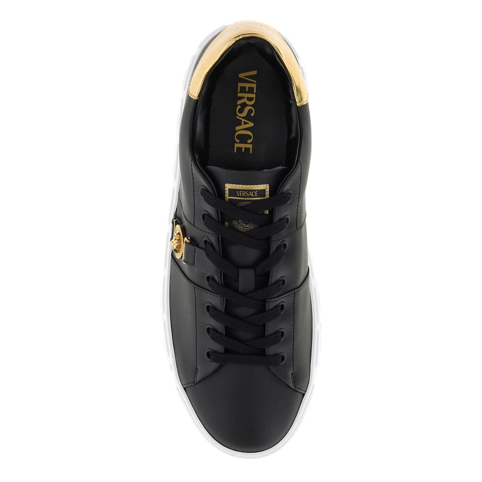 Versace VERSACE Black Leather Sneakers New & Authentic (Men's size:1 Size US 10 / EU 43 - 4 Thumbnail