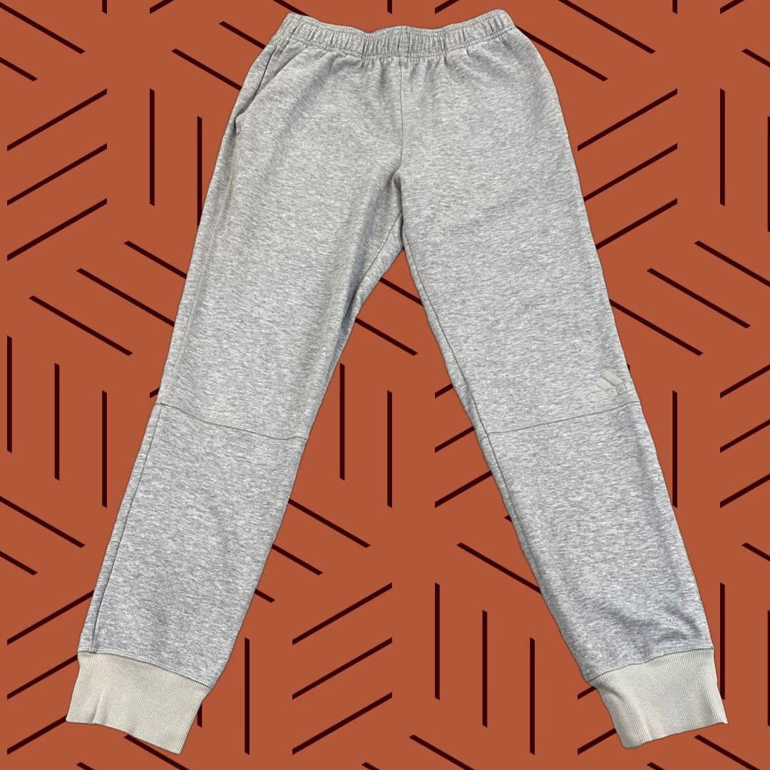 Adidas Adidas Sweatpants Mens Medium Heather Gray Jogger Sweatpants 28" Tapered Stretch Gray 28" Pockets Elastic Waist Size US 31 - 1 Thumbnail