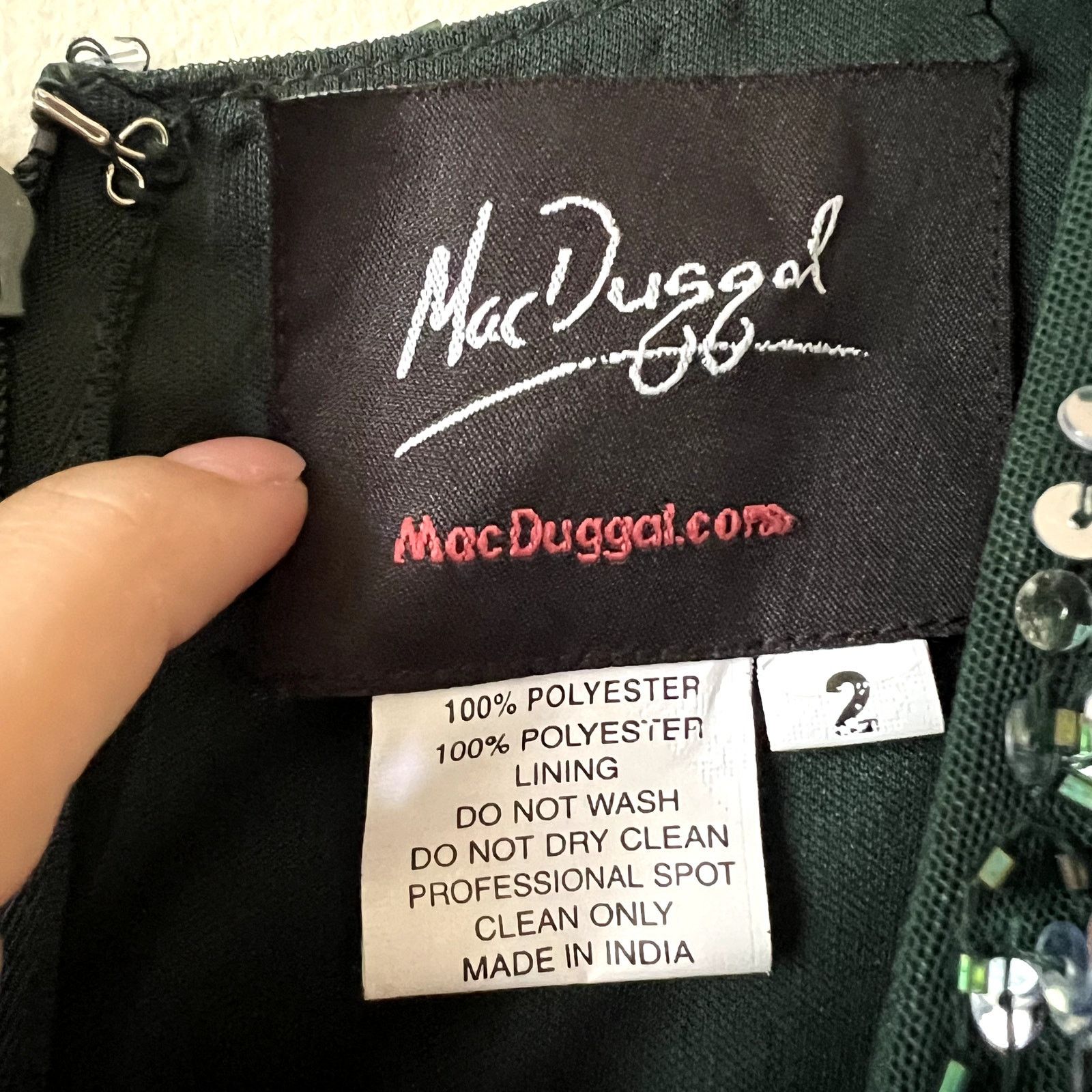 MACH & MACH Mac Duggal 5489 Cap Sleeve High Slit Gown Green maxi dress 2 Size XS / US 0-2 / IT 36-38 - 5 Thumbnail