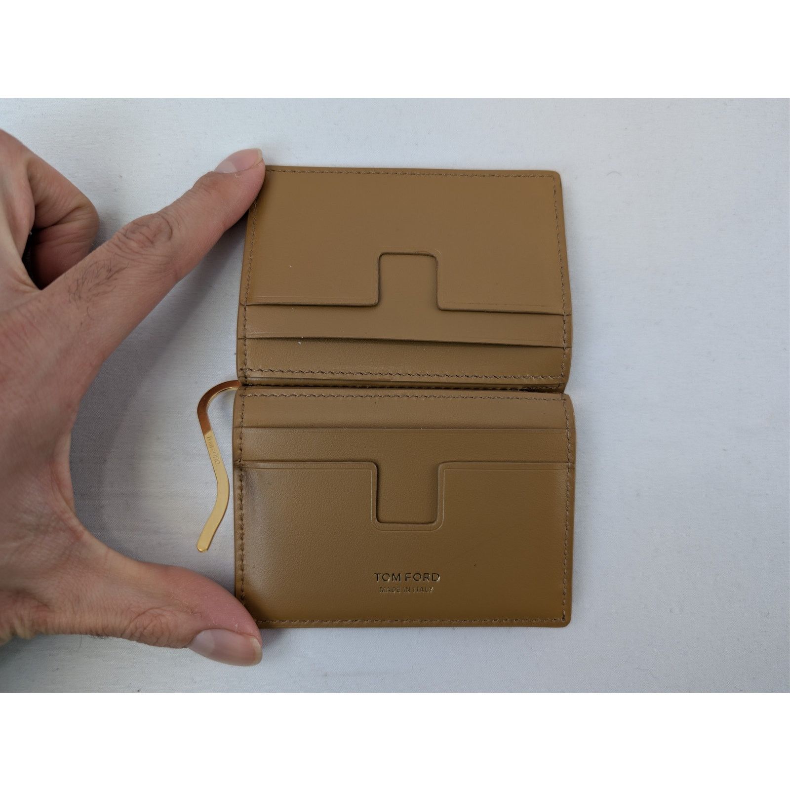 Tom Ford o1rshd1 Size:OS / Embossed Leather Card Holder /Wallet Brown Size ONE SIZE - 6 Thumbnail