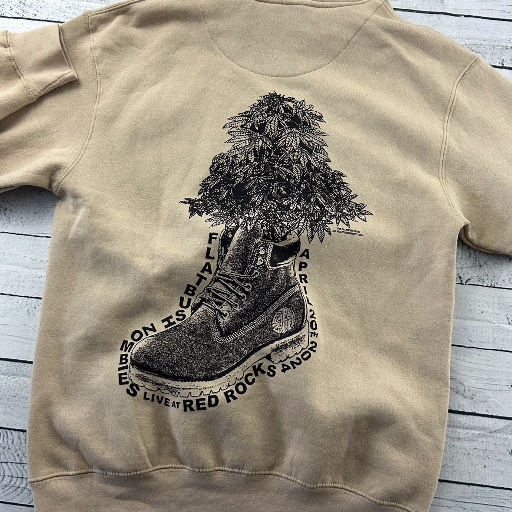 Vintage VINTAGE The Glorious Dead Flatbrush Zombies Hoodie Men S Small Tan Pullover Sweatshirt Brown NS? Size US S / EU 44-46 / 1 - 5 Thumbnail