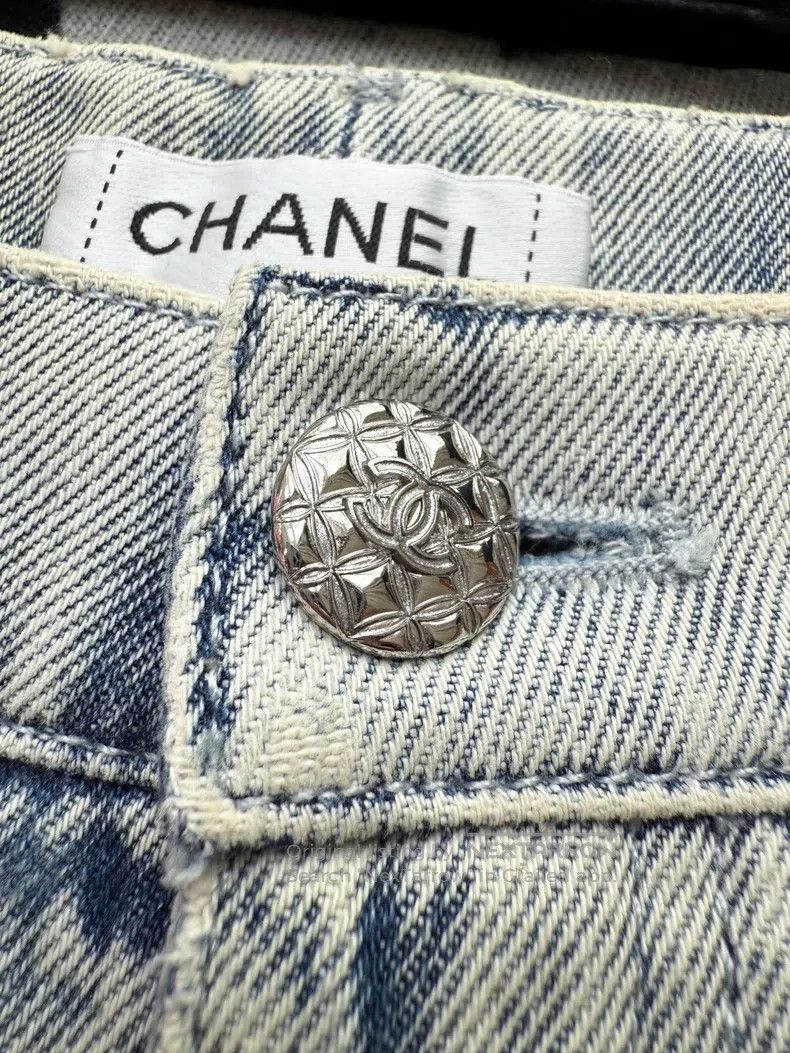 Chanel Chanel 21k blue-gray double C sequin jeans Size 42" / US 20 - 5 Thumbnail
