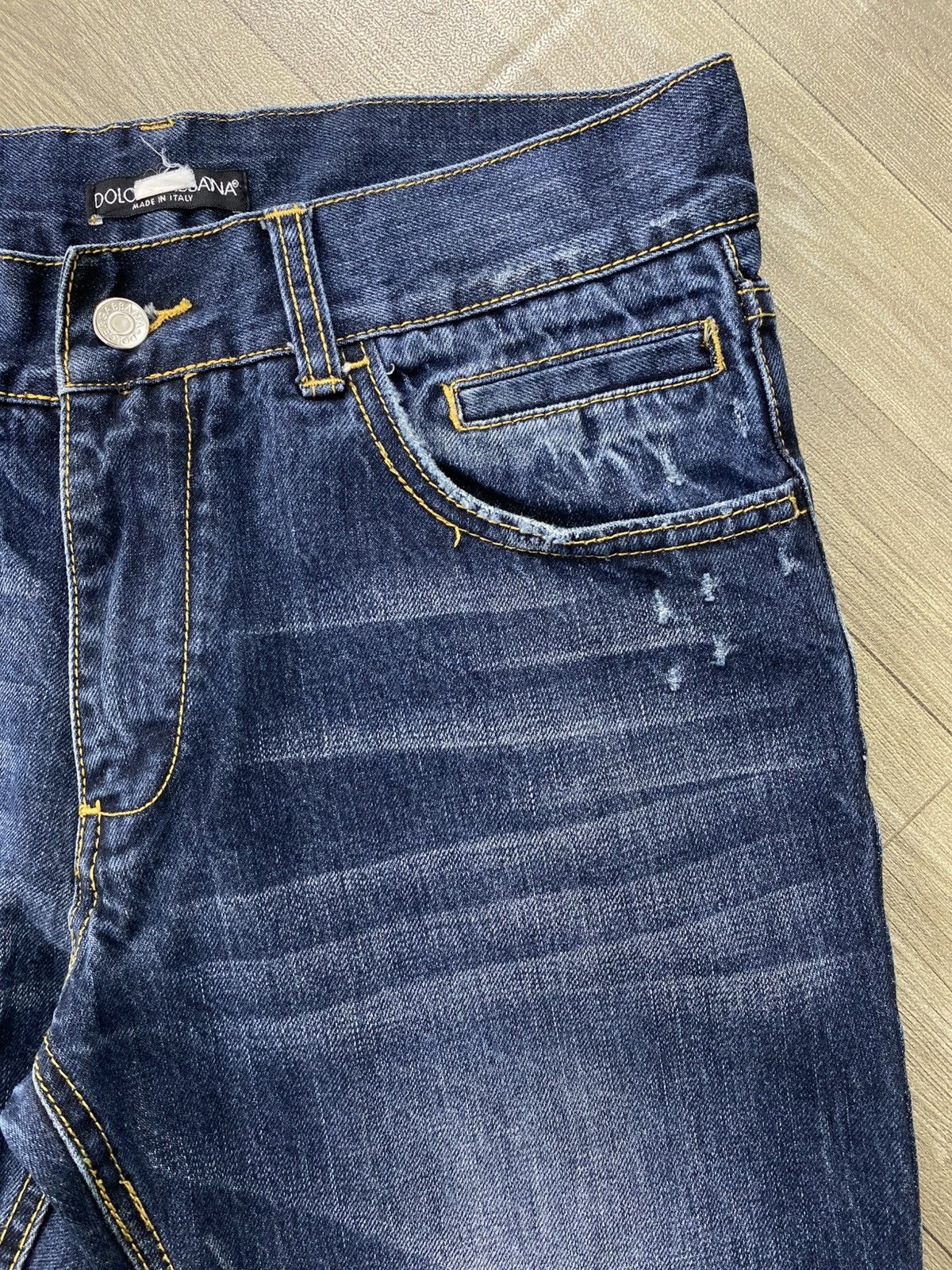 Dolce & Gabbana 2000s Dolce Gabbana Distressed Faded Straight Jeans Luxury Size US 34 / EU 50 - 9 Thumbnail