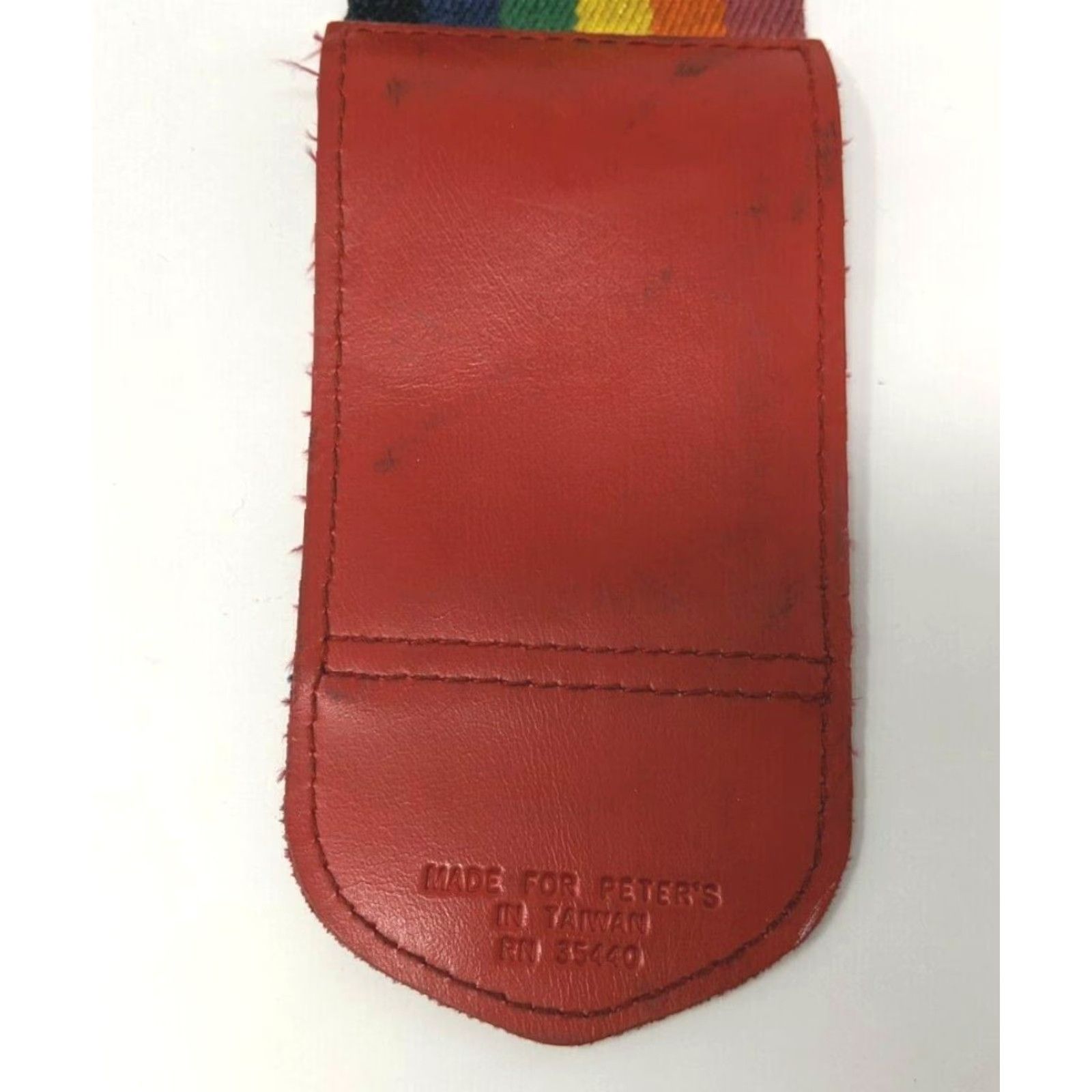 Rainbow VTG 1980s Peter's Rainbow Adjustable Stretch Belt w/ Name Address ID Holder L19 Belt, 64" Length, 2 1/2" Width, Multi-Color (Adult Unisex) Size ONE SIZE - 3 Thumbnail