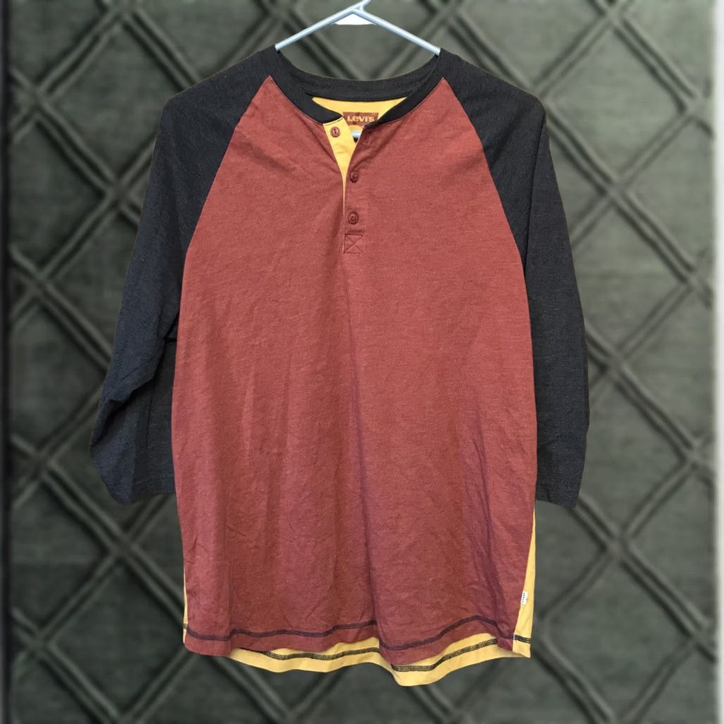 Levi's Levi's Henley Shirt Adult Large L/S Multicolor buttons 1202 Size US L / EU 52-54 / 3 - 1 Thumbnail