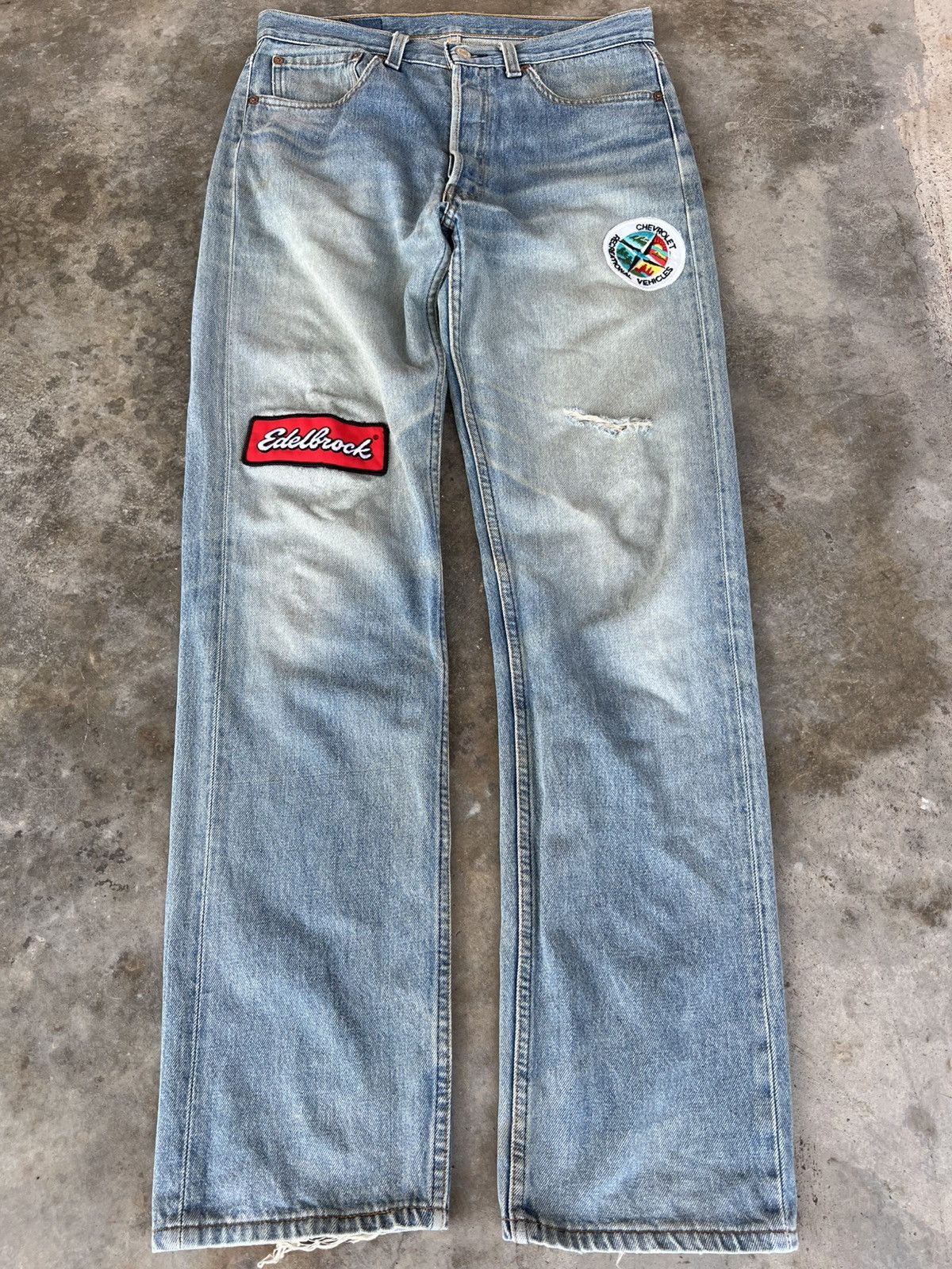 Jean × Levi's Vintage Levis 501 distressed patches Jean Size US 30 / EU 46 - 1 Thumbnail