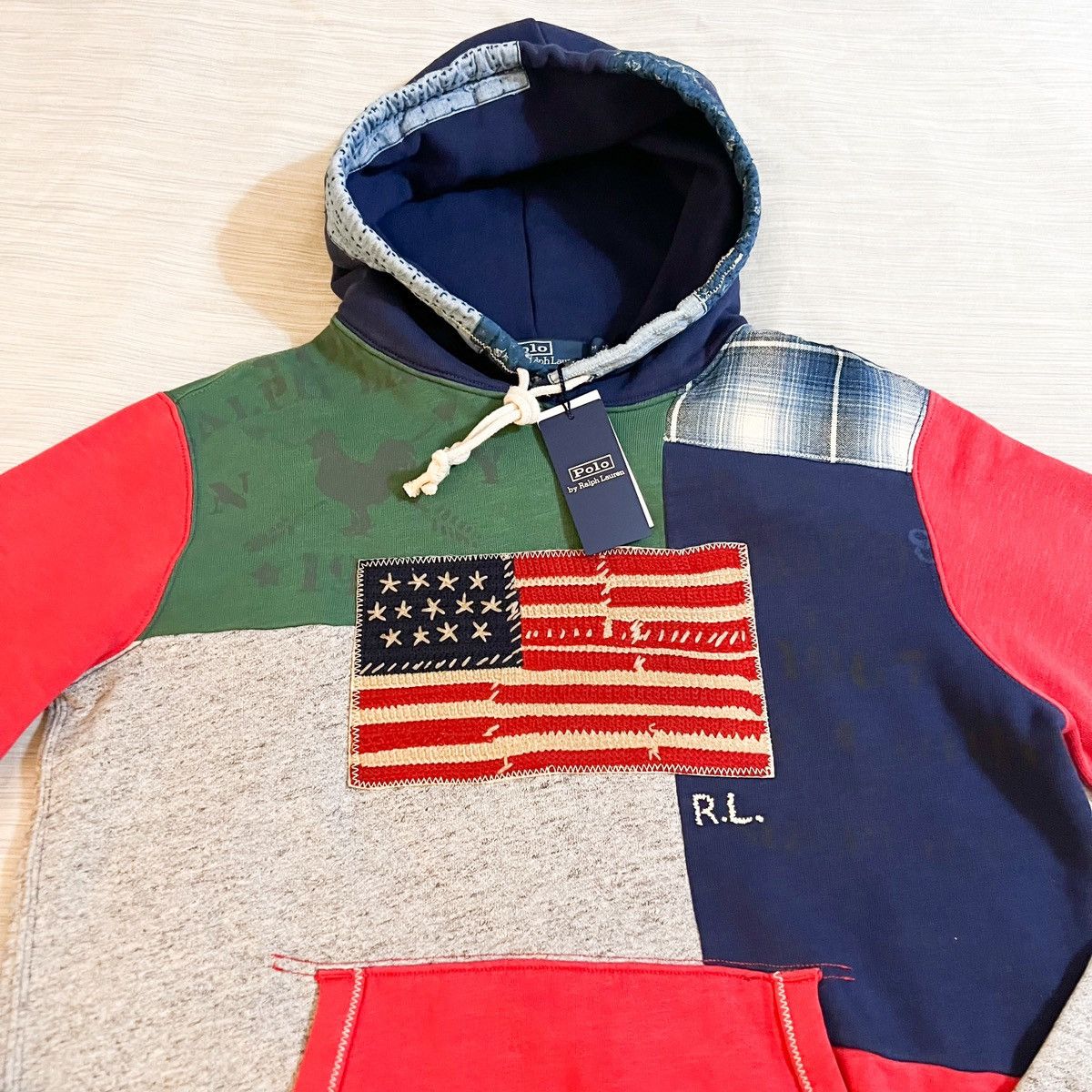 Polo Ralph Lauren Polo Ralph Lauren Patchwork pouch-pockets hoodie Americana Size US M / EU 48-50 / 2 - 3 Thumbnail