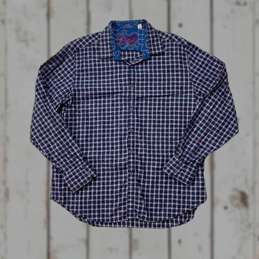 Robert Graham Robert Graham Shirt Button-Up Men’s 2XL Long Sleeve Blue White Multicolor Check Casual Dress Button-Up Shirt Size US XXL / EU 58 / 5 - 1 Thumbnail