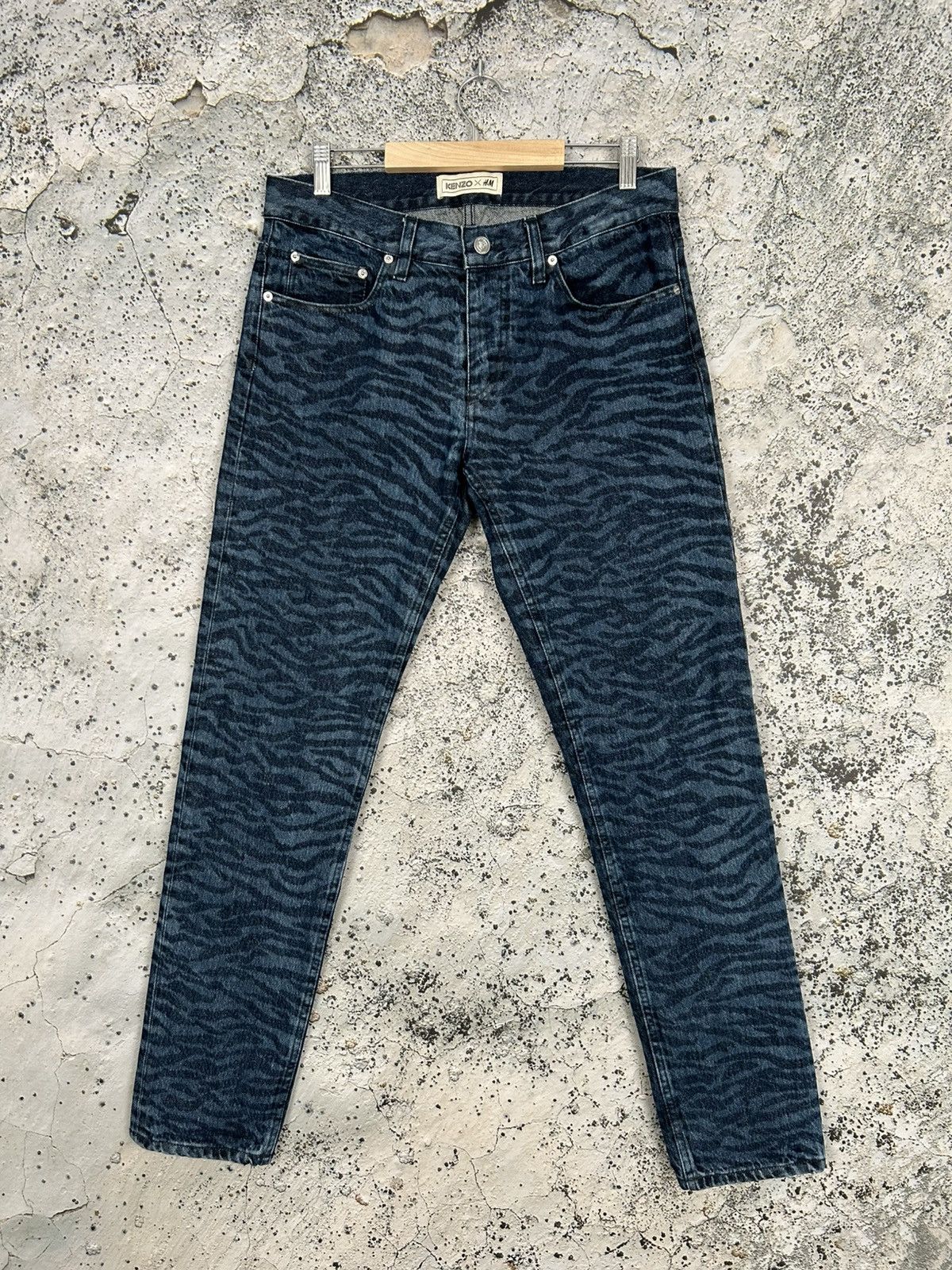 H&M × Kenzo H&M x Kenzo Zebra Denim Pants Jeans Designer Avant Garde Size US 31 - 1 Thumbnail