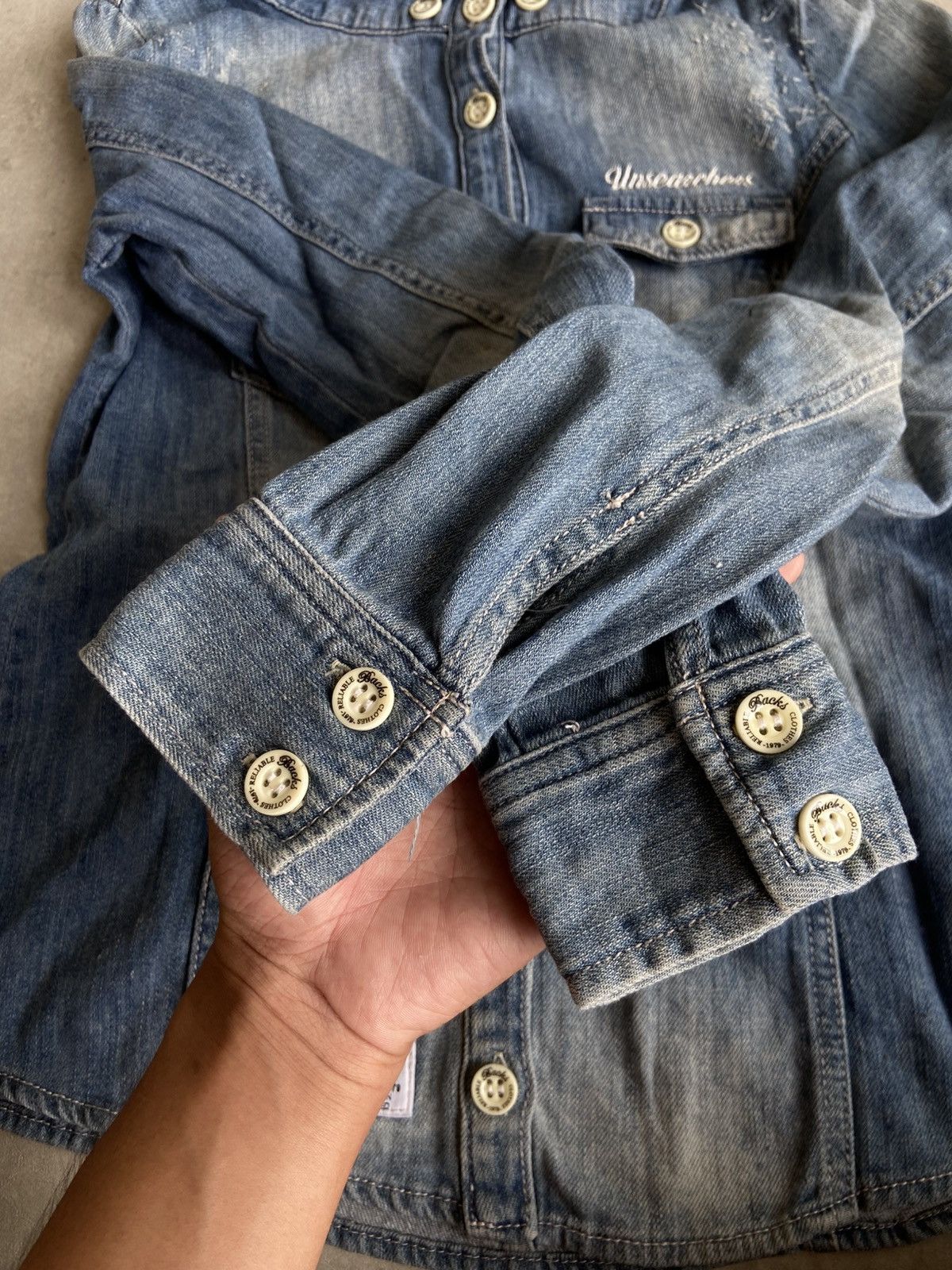 If Six Was Nine × Japanese Brand × Le Grande Bleu (L.G.B.) BACKS BONO Button Up Hoodie Denim Flannel Size US M / EU 48-50 / 2 - 9 Thumbnail