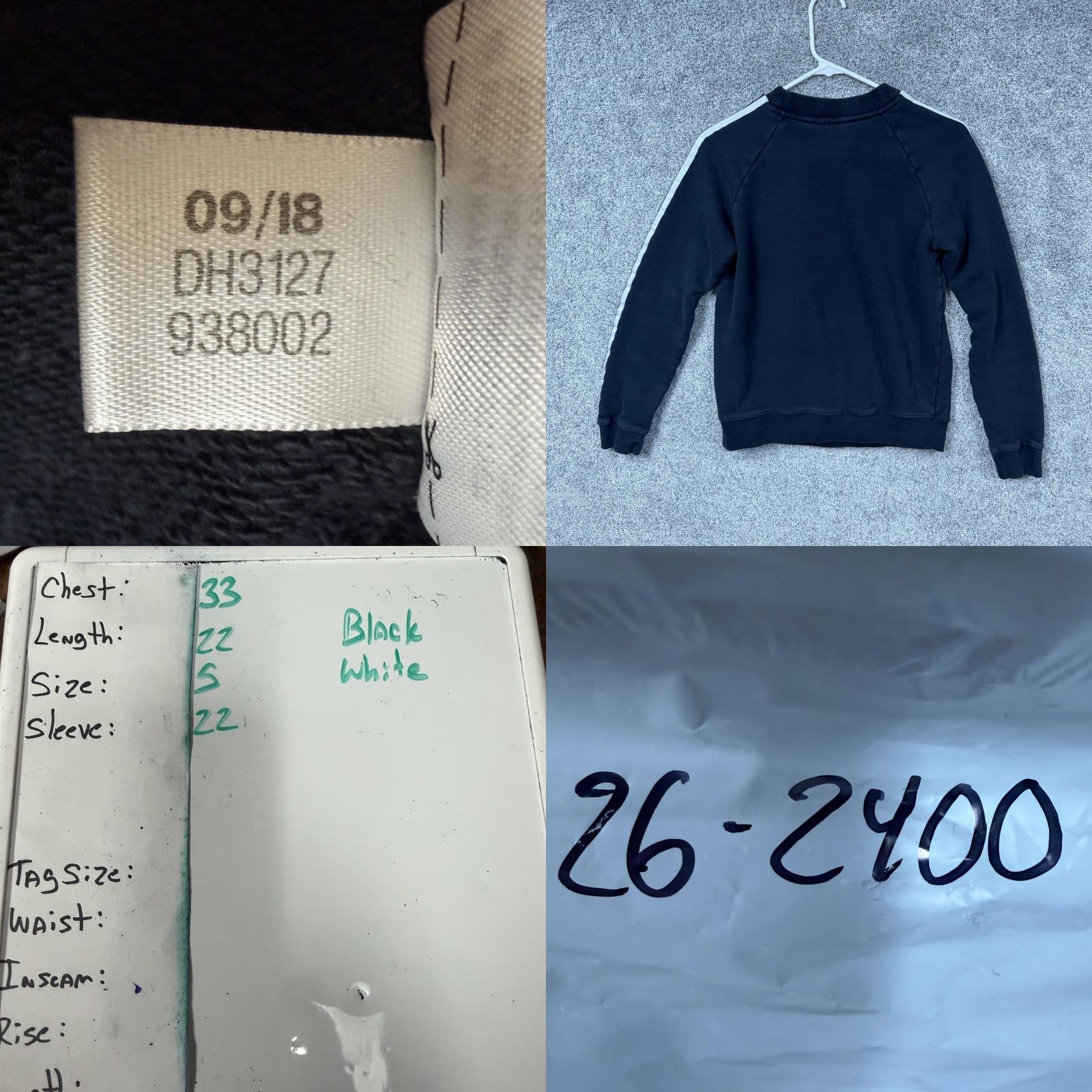 Adidas Adidas Sweatshirt Womens S Black Trefoil Raglan 3 Stripes Crewneck Pullover Casual Streetwear Size S / US 4 / IT 40 - 9 Thumbnail
