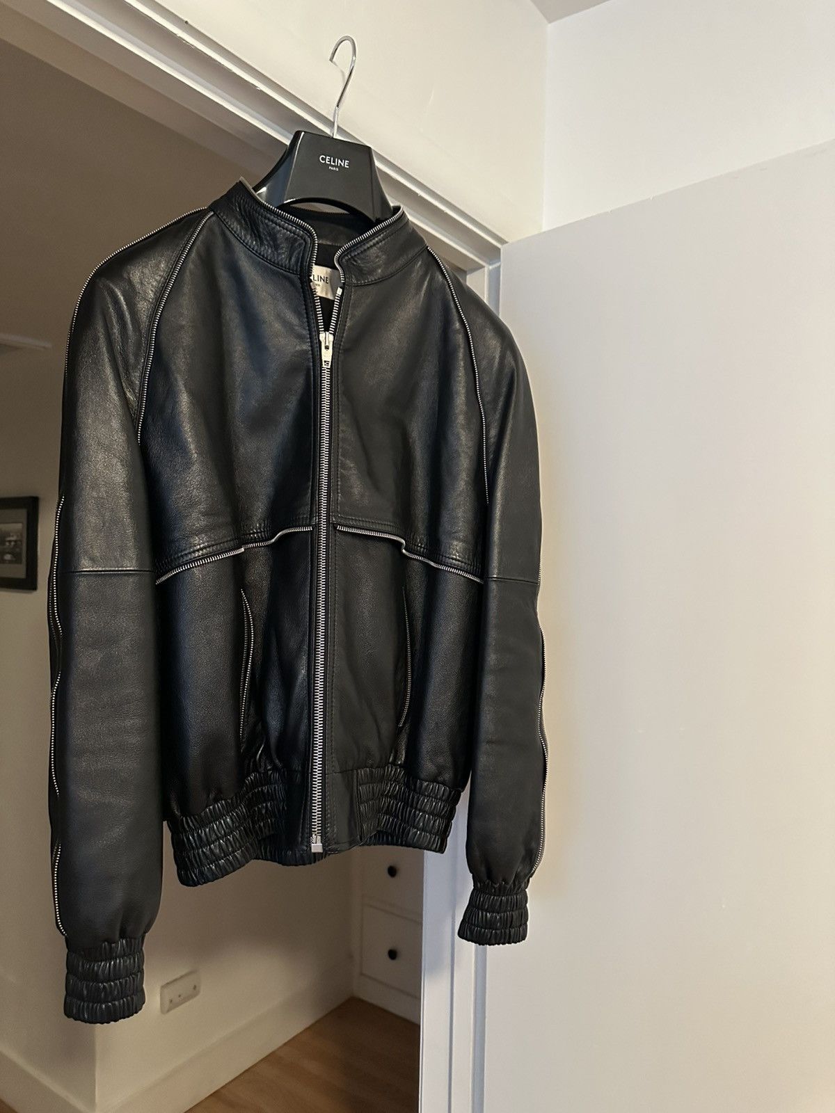 Celine CELINE FW21 Raglan Lamb Leather Jacket with Zip Details Size US M / EU 48-50 / 2 - 1 Thumbnail