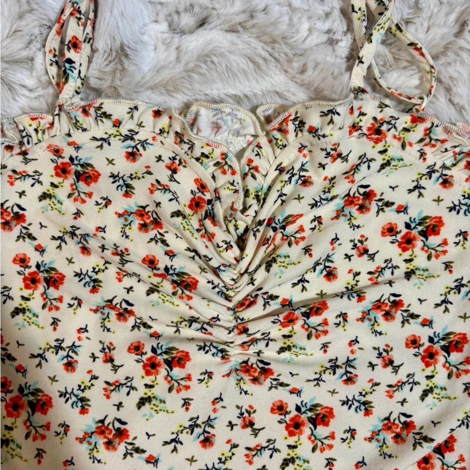 Nordstrom Floral Print Dress with Spaghetti Straps Size S / US 4 / IT 40 - 4 Thumbnail