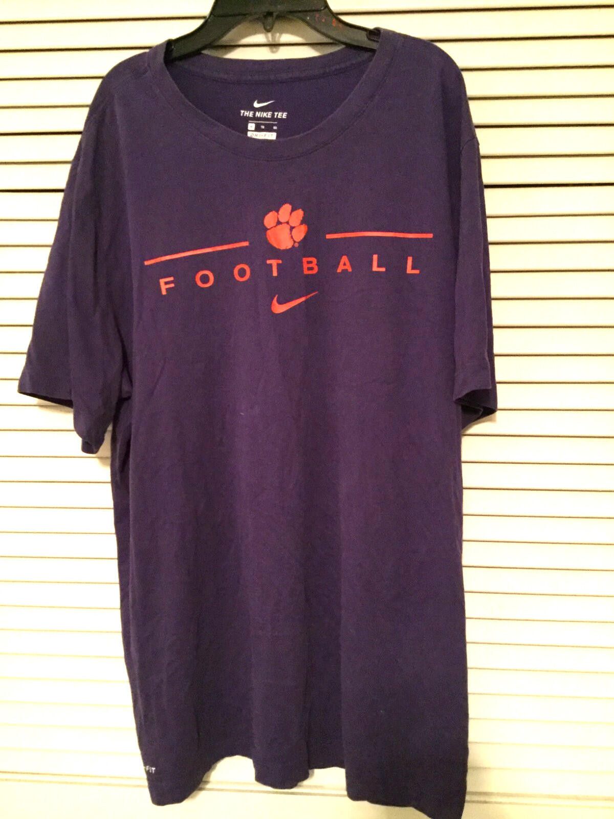 Nike Mens Nike Clemson Tigers Short Sleeve T Shirt Purple Medium Size ONE SIZE - 1 Thumbnail