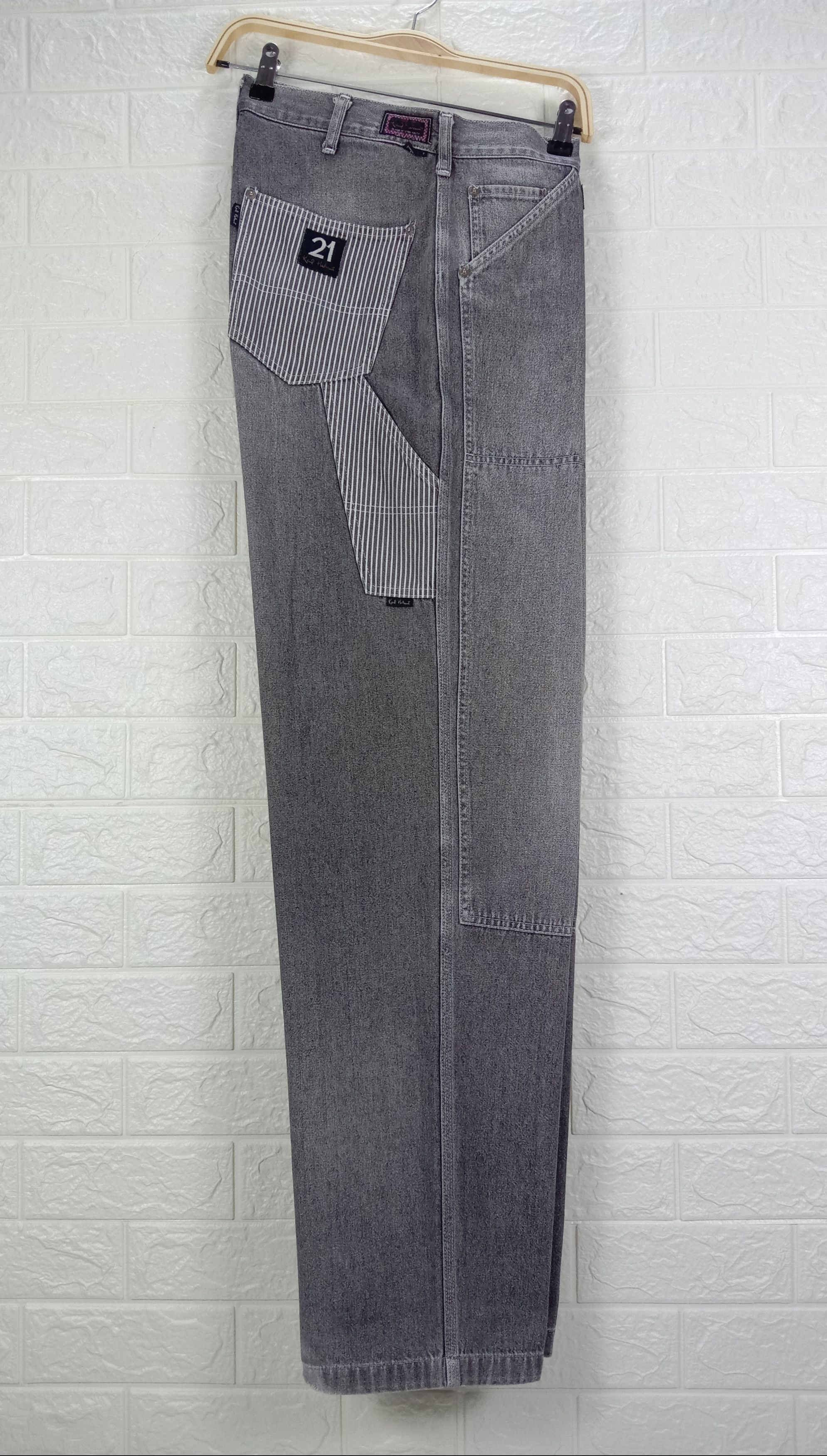 Japanese Brand Baggy Jeans Karl Helmut Double Knee Carpenter Wide Denim Size US 30 / EU 46 - 9 Thumbnail