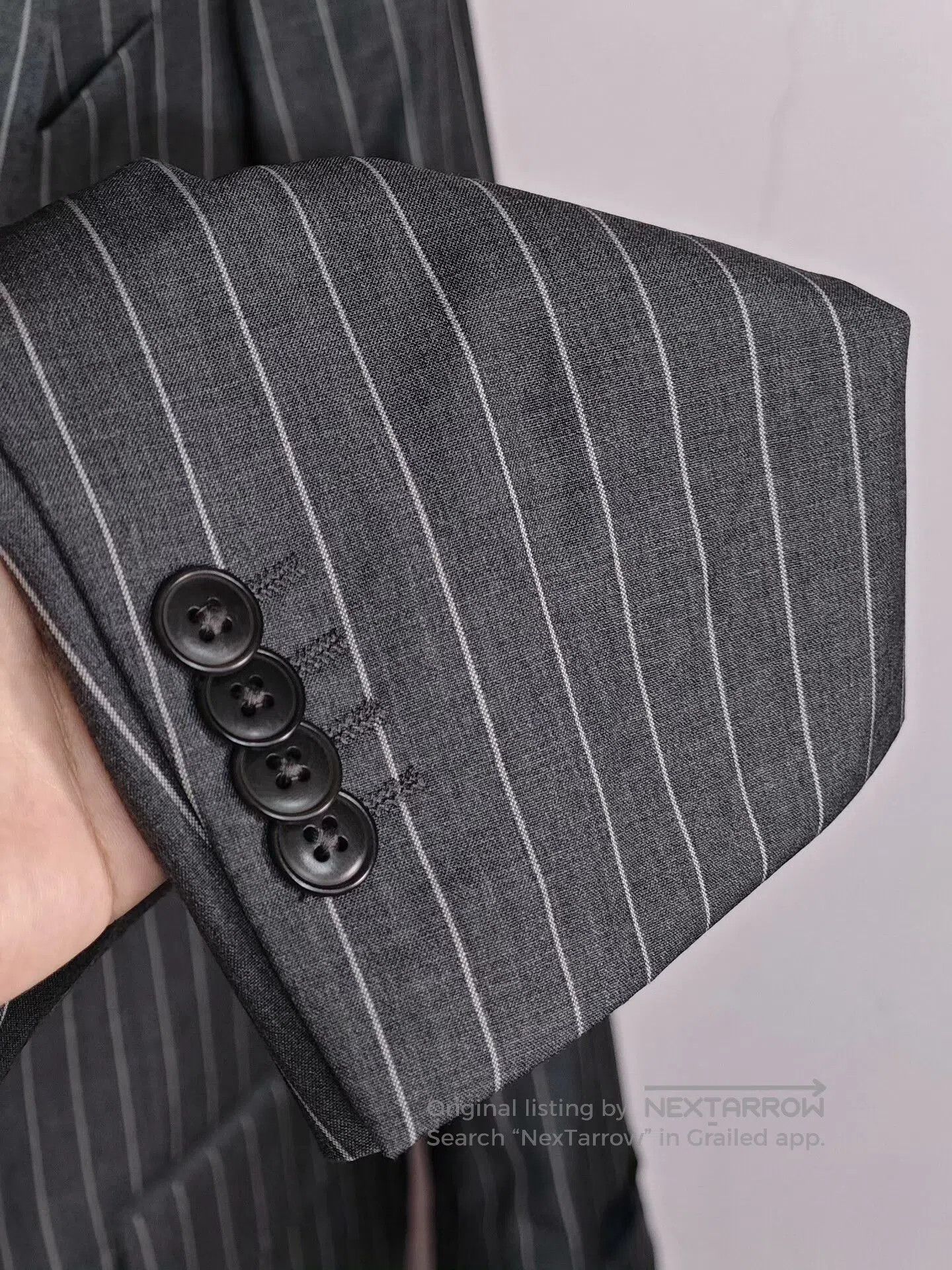 Lubiam Italian Gray Striped Wool Blazer. Size US M / EU 48-50 / 2 - 3 Thumbnail