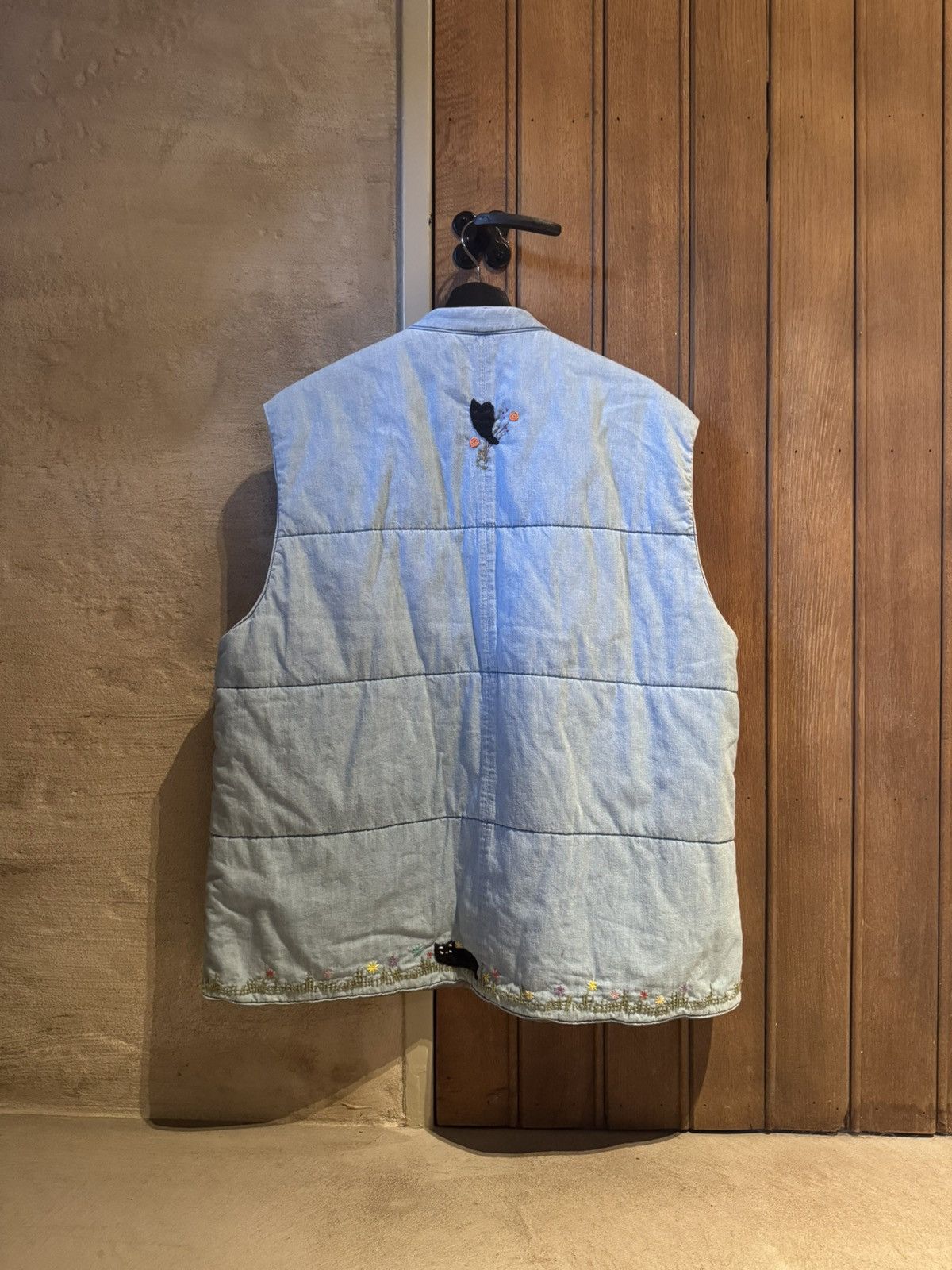 Kapital Embroidered Quilted Chambray Gilet Size US L / EU 52-54 / 3 - 2 Thumbnail