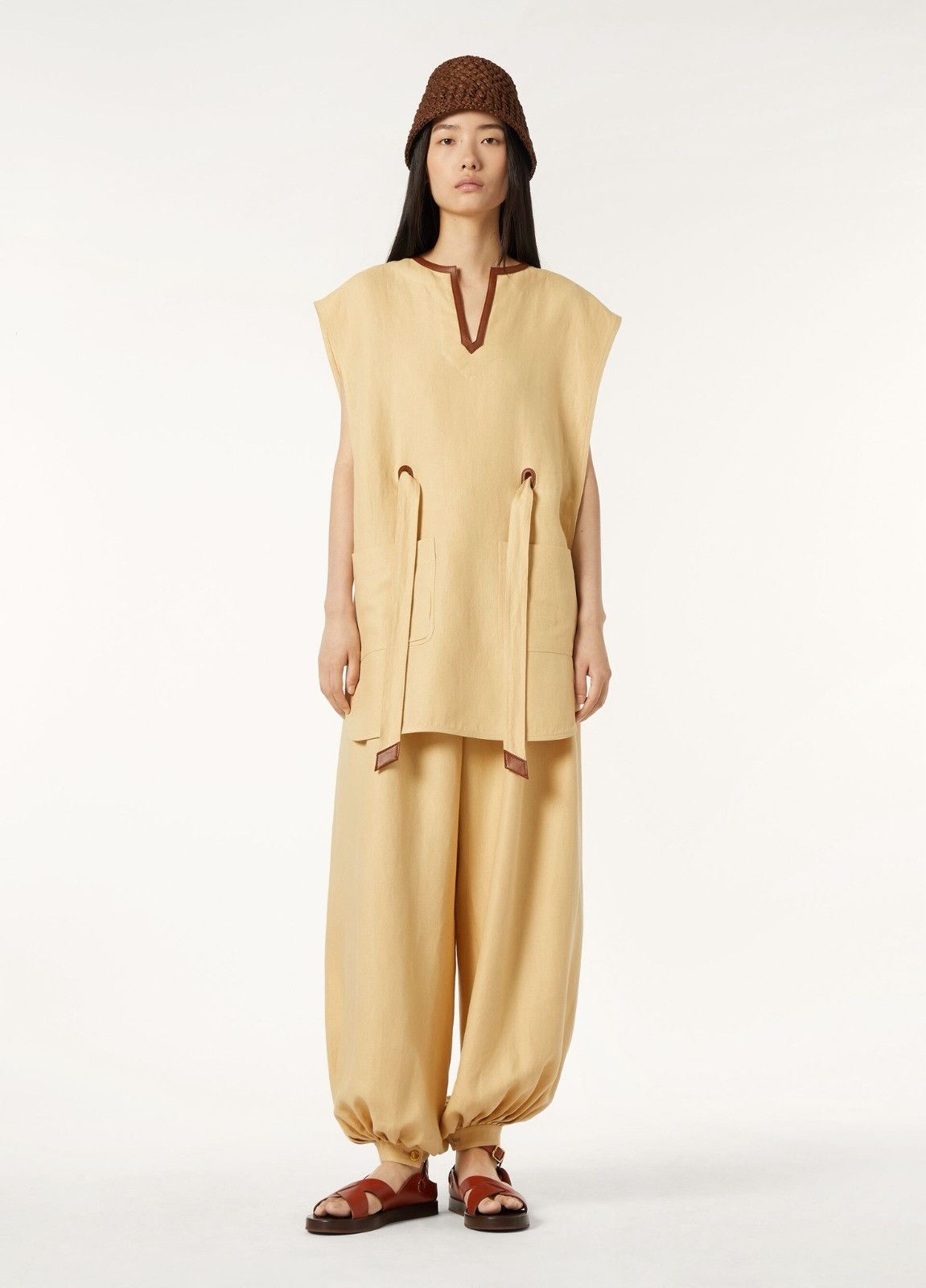 Loro Piana o1srvl11e0526 FAP0261 Carolina Midi Dress in Yellow Size M / US 6-8 / IT 42-44 - 8 Thumbnail