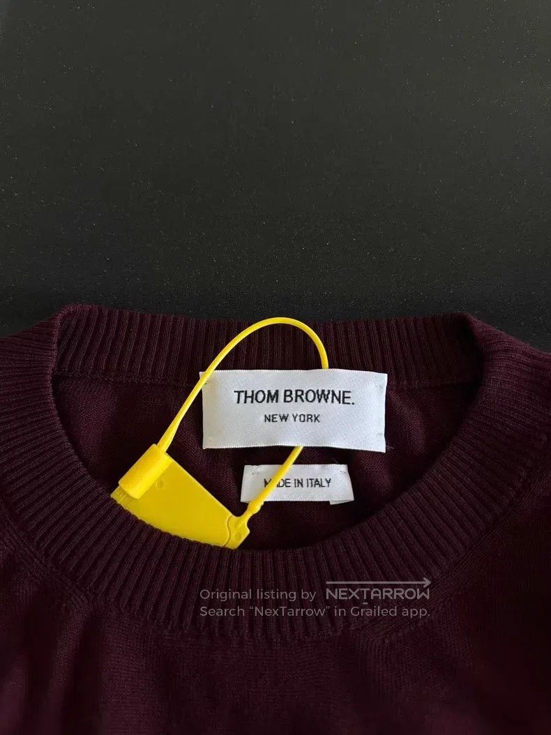 Thom Browne Thom Browne Burgundy Wool Knit Sweater Size US XL / EU 56 / 4 - 3 Thumbnail
