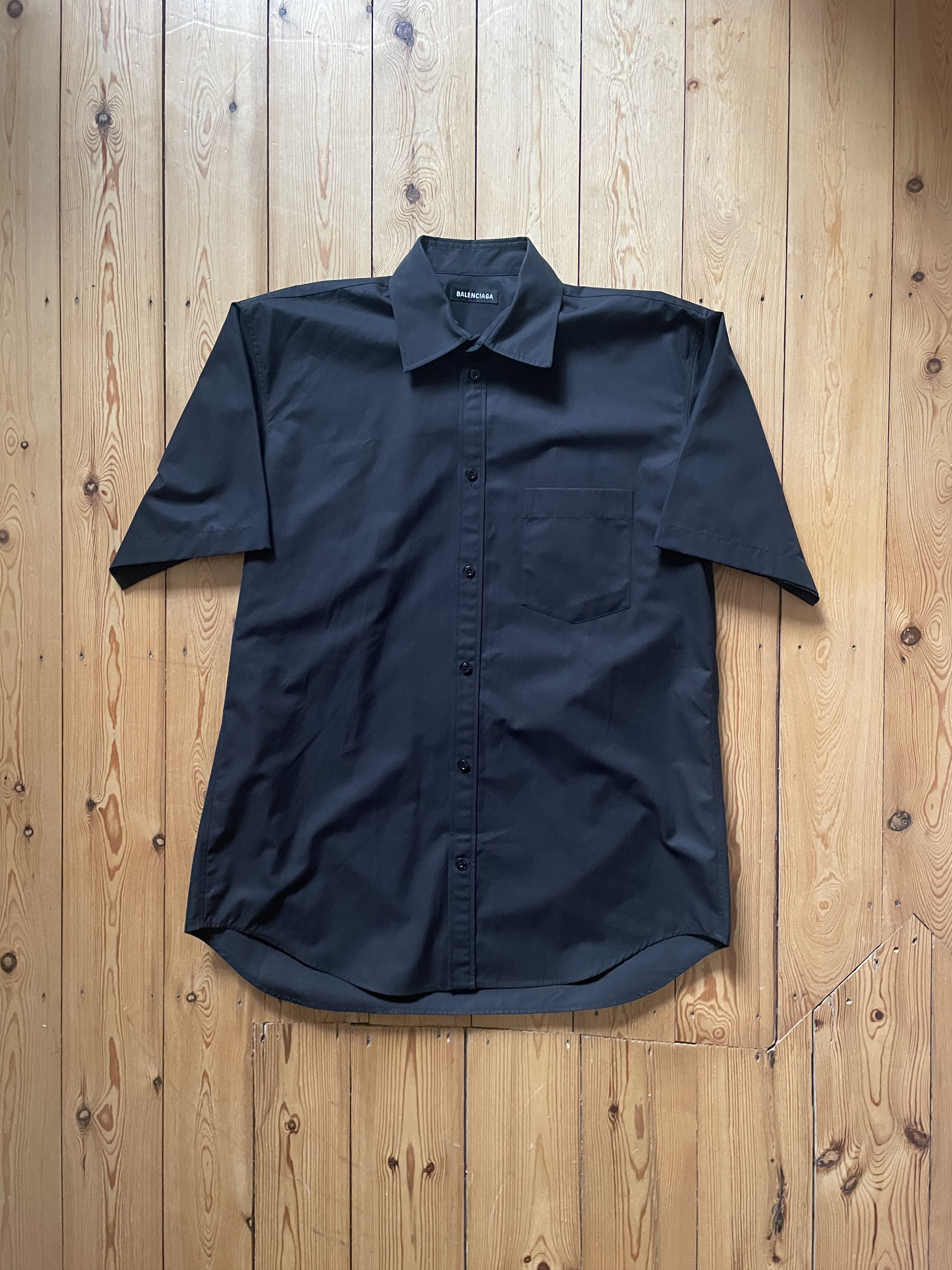 Balenciaga - Blank Cotton Poplin Short Sleeve Shirt