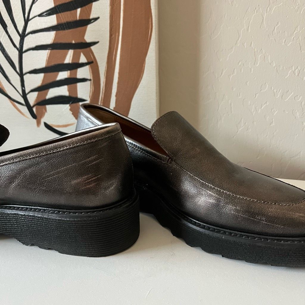 Aquatalia Aquatalia Kelsey Bronze Slip On Platform Leather Loafers Siz Size US 8.5 / IT 38.5 - 5 Thumbnail