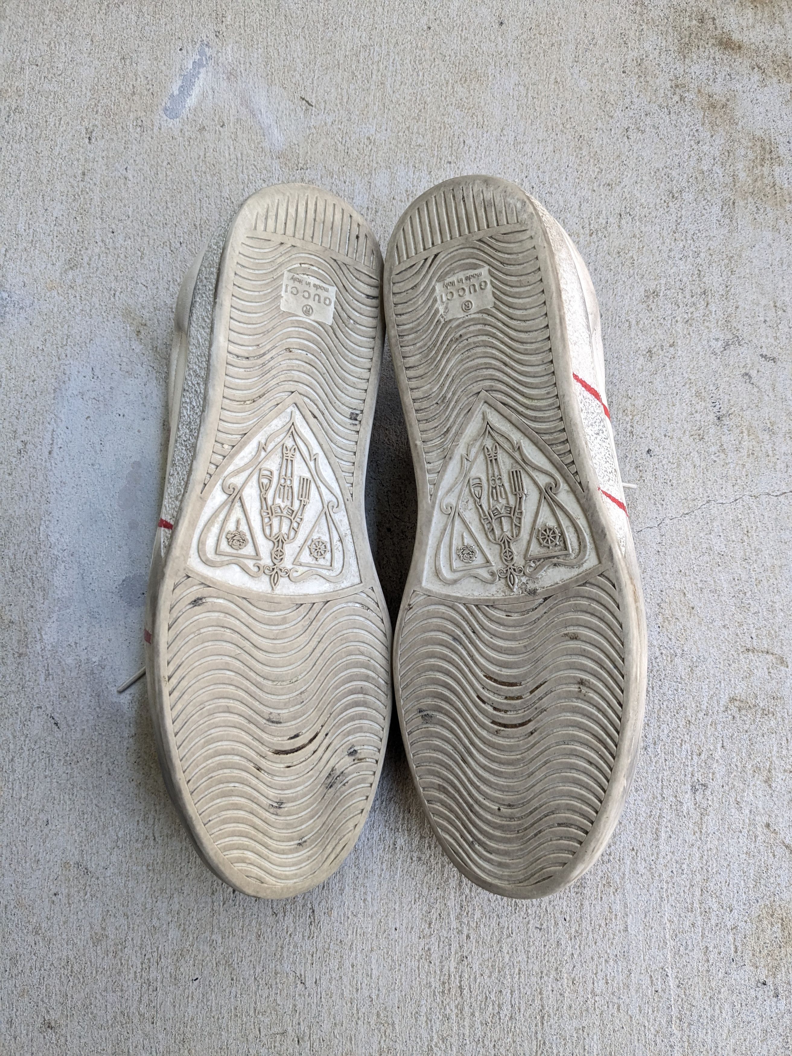 Gucci Gucci Ace Sneakers White 11 Distressed Low Tops Leather Size US 11 / EU 44 - 18 Thumbnail