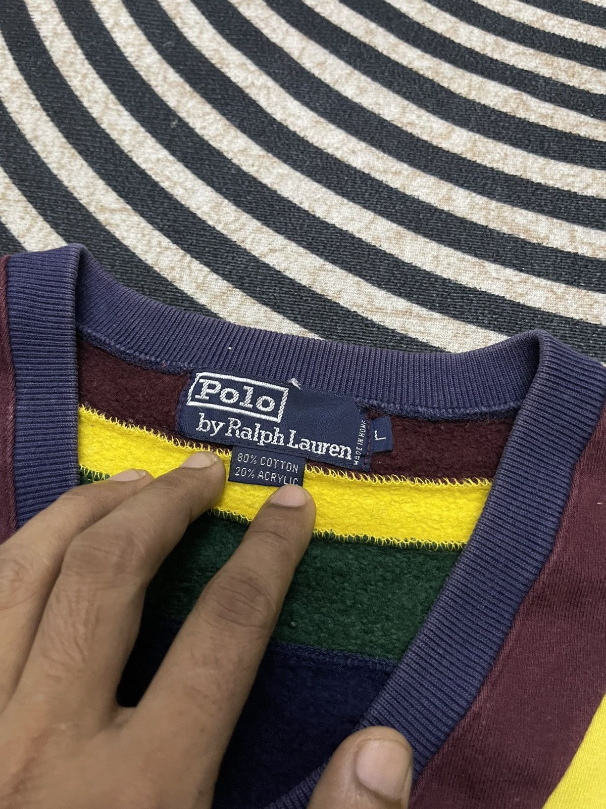 Polo Ralph Lauren 90s POLO BY RALPH LAUREN V-NECK COLLEGE STYLE SWEATER Size US L / EU 52-54 / 3 - 7 Thumbnail
