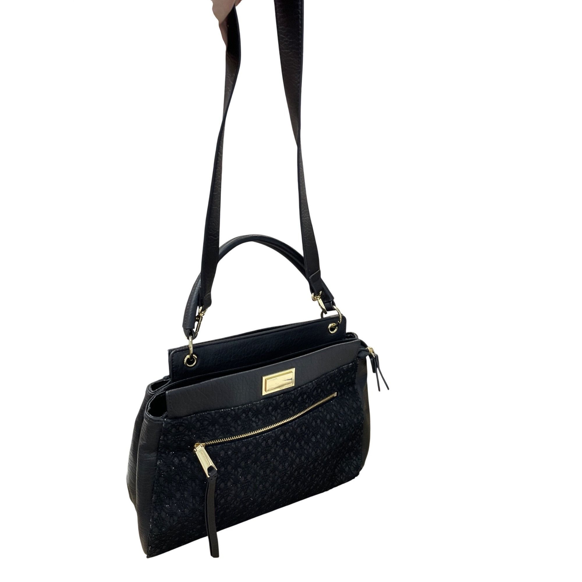 Juicy Couture Juicy Couture Wms Black Gold Pebbled faux leather Shoulder H Size ONE SIZE - 19 Thumbnail