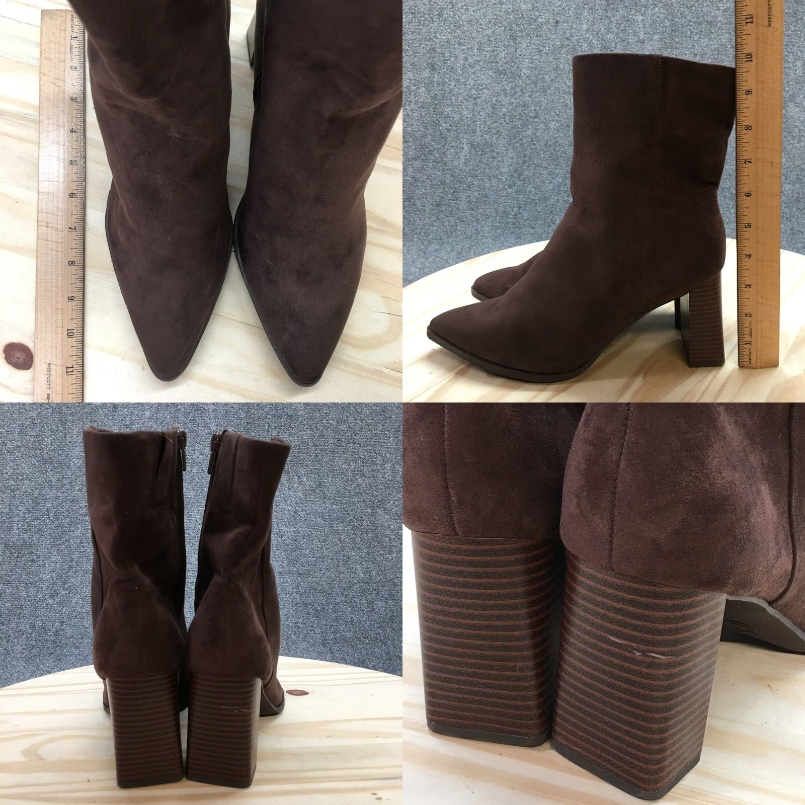 Vintage A New Day Ankle Boots Womens 10 Brown Pointed Toe Slip-On Casual Comfort Suede Size US 10 / IT 40 - 8 Thumbnail