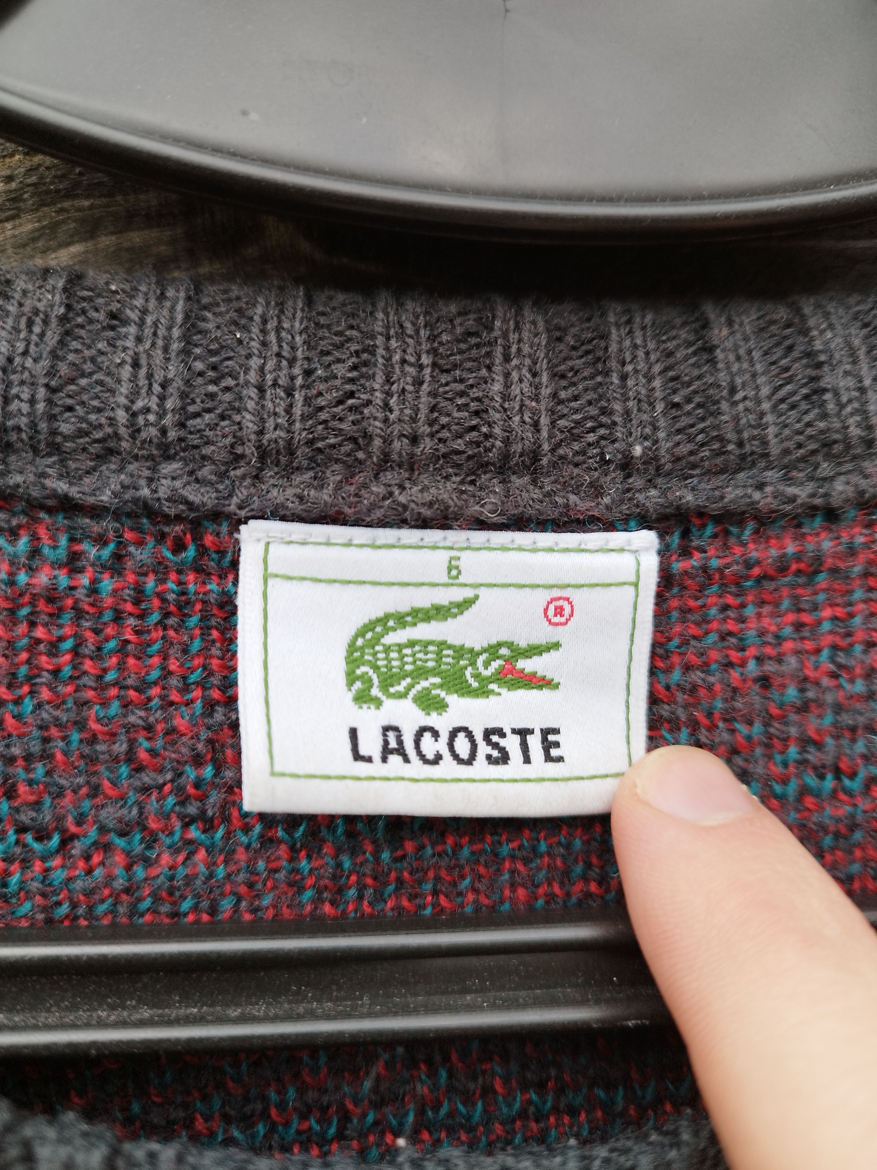 Lacoste Vintage Lacoste Wool Knit Sweater Geometric Pattern sz 6 Size US XL / EU 56 / 4 - 6 Thumbnail