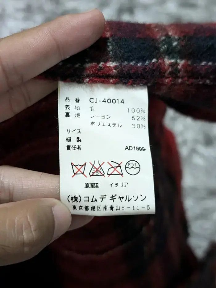 Comme des Garcons 💥FINAL DROP💥A/W 1998 CDG Red Check WoolWinter Size M / US 6-8 / IT 42-44 - 11 Thumbnail