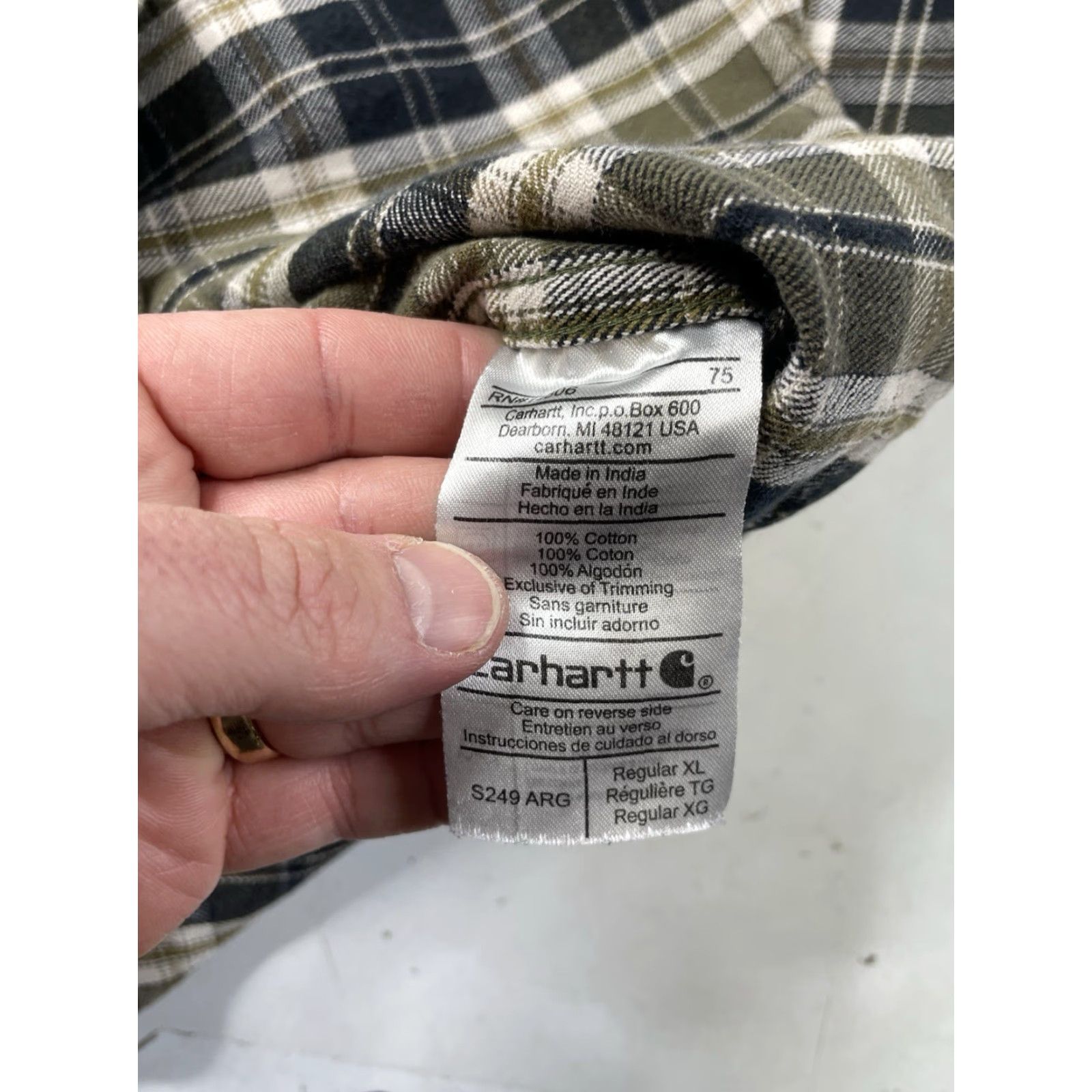 Carhartt VINTAGE Carhartt Shirt Plaid Long Sleeve Mid-Weight Flannel Green ARG XL Mens Button-Up Pockets Outdoor Decade? Size US XL / EU 56 / 4 - 7 Thumbnail