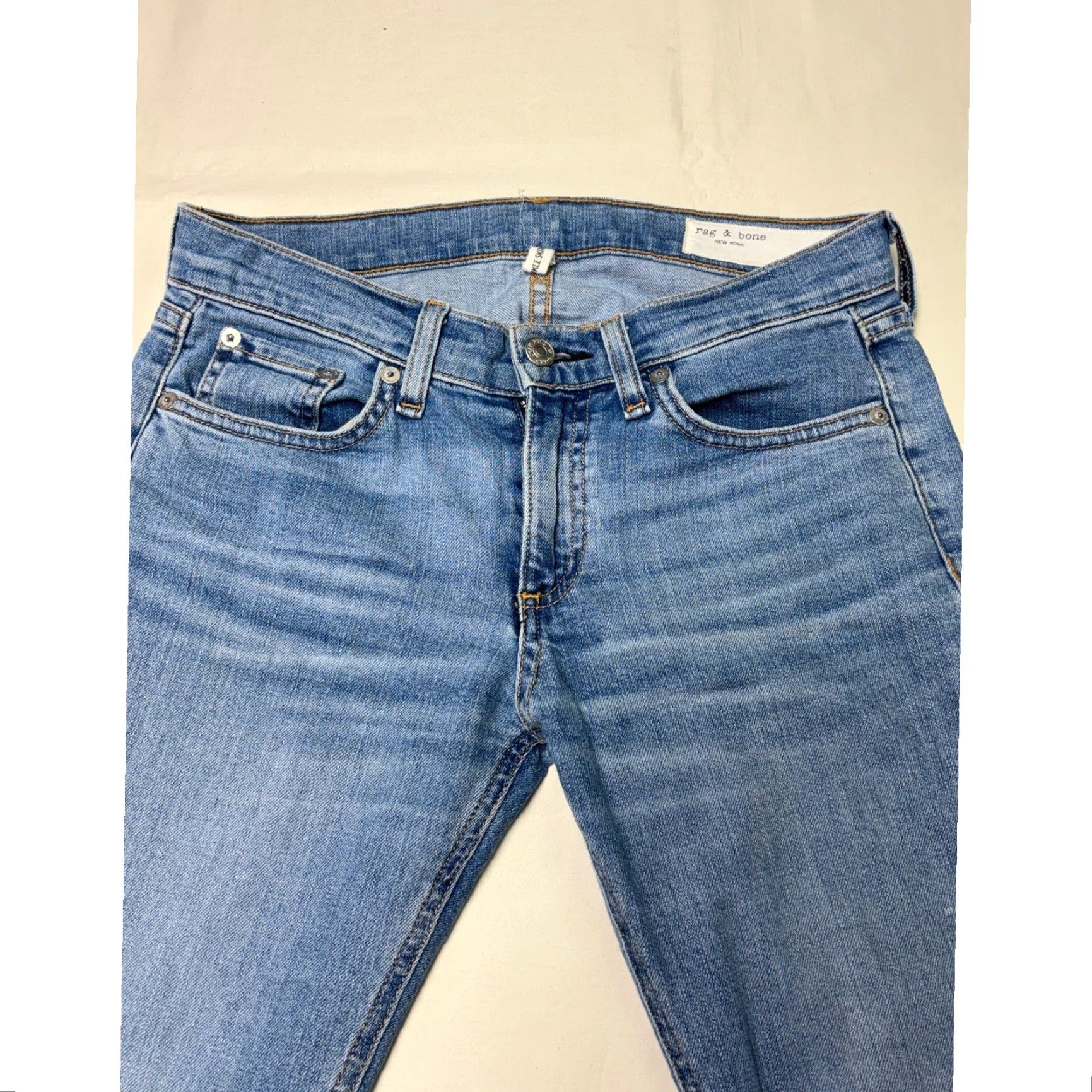 Rag & Bone Rag & Bone Ankle Skinny Jeans Women 24 Blue Nelly Wash Zipper 24x28 Size 42" / US 20 - 2 Thumbnail