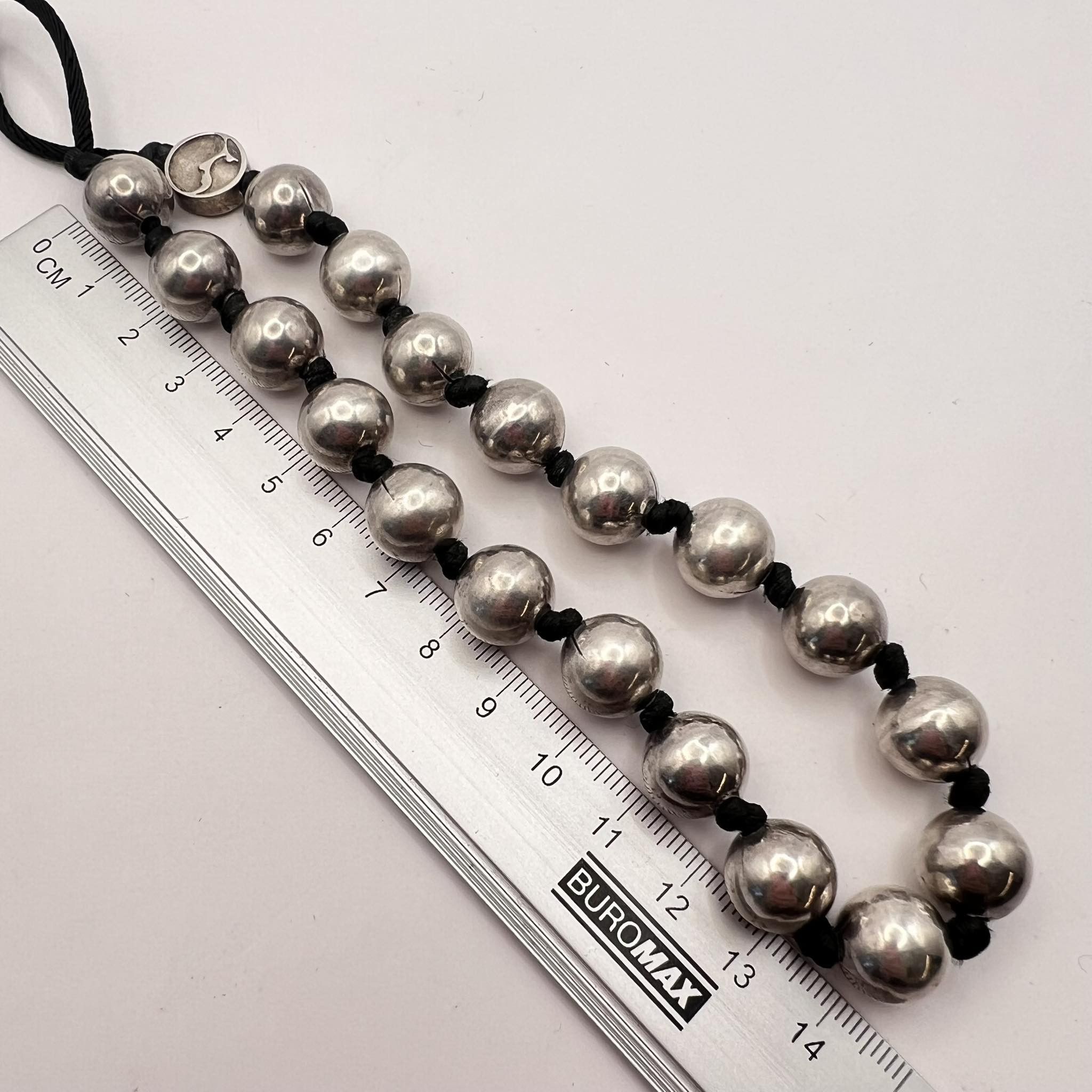 Vintage Vintage Sterling Silver 925 Beads Jewelry Necklace Size ONE SIZE - 2 Thumbnail