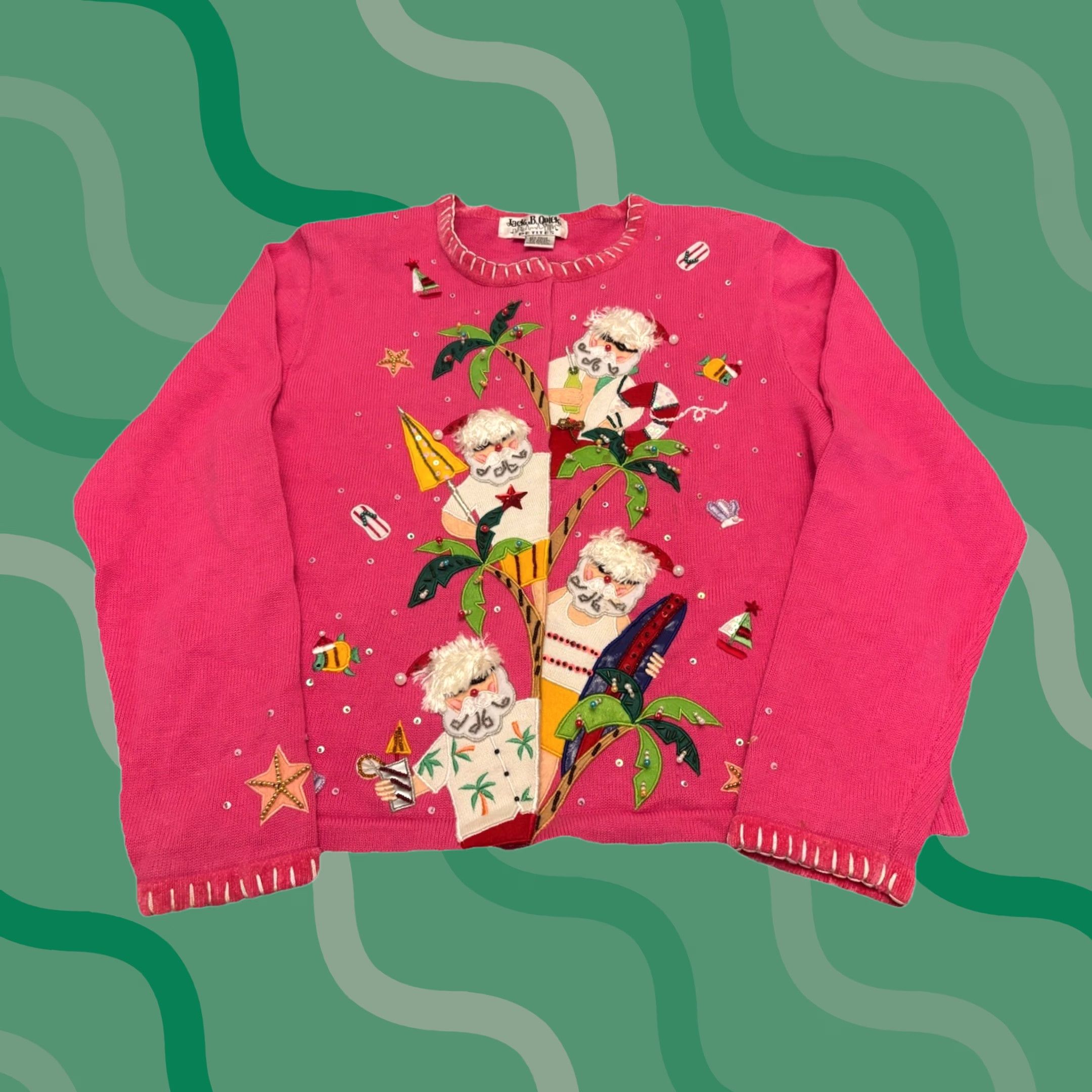 Vintage VINTAGE Jack B Quick Christmas Santa Sweater M Pink Size M / US 6-8 / IT 42-44 - 1 Thumbnail