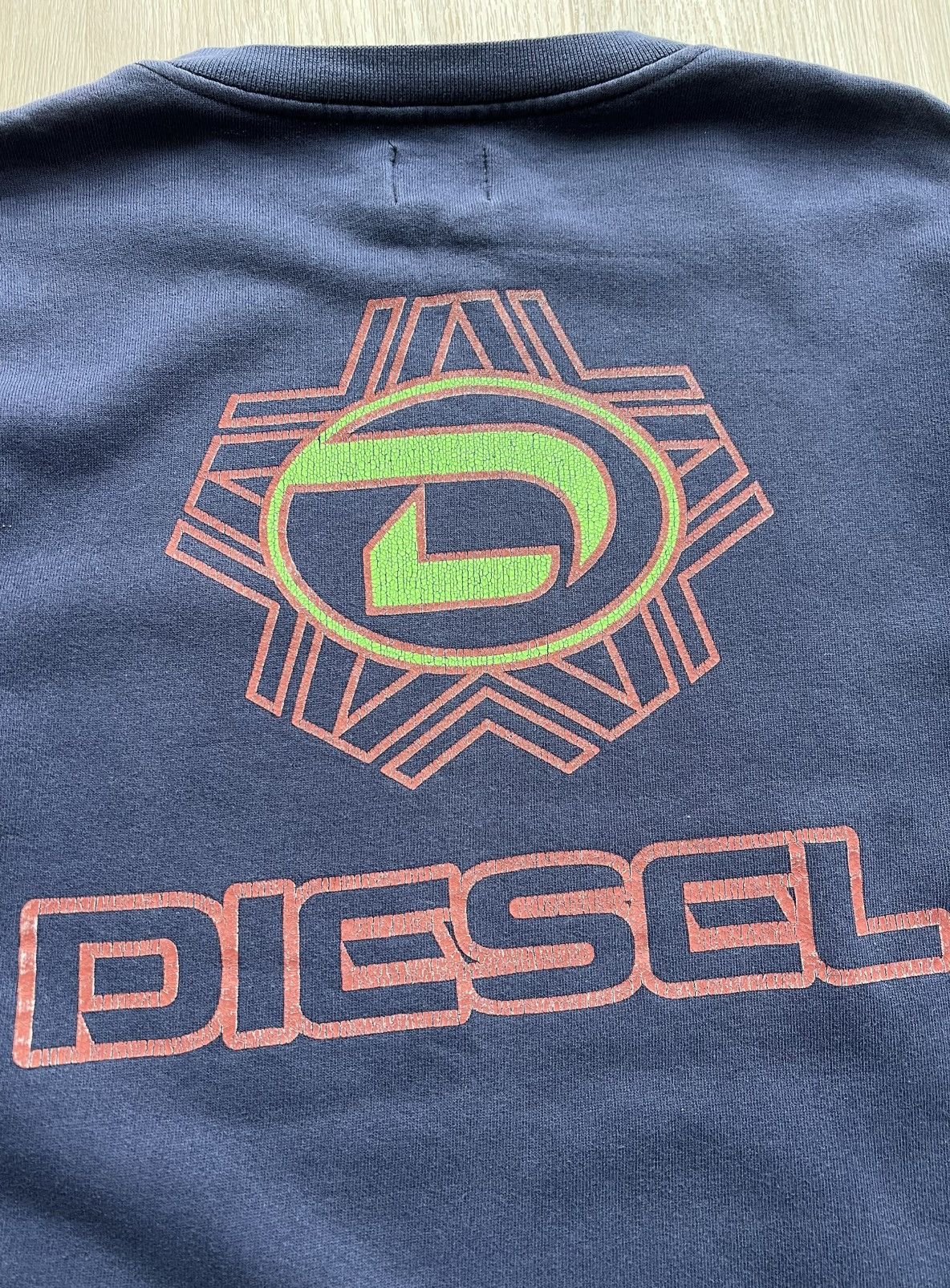 Vintage Diesel Big Logo Blue Sweatshirt Avant Garde