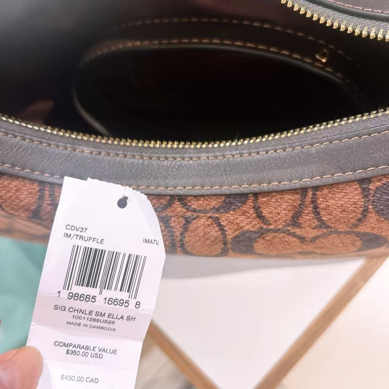 Coach Ella Small Shoulder Bag In Signature Chenille CDV37 Size ONE SIZE - 6 Thumbnail