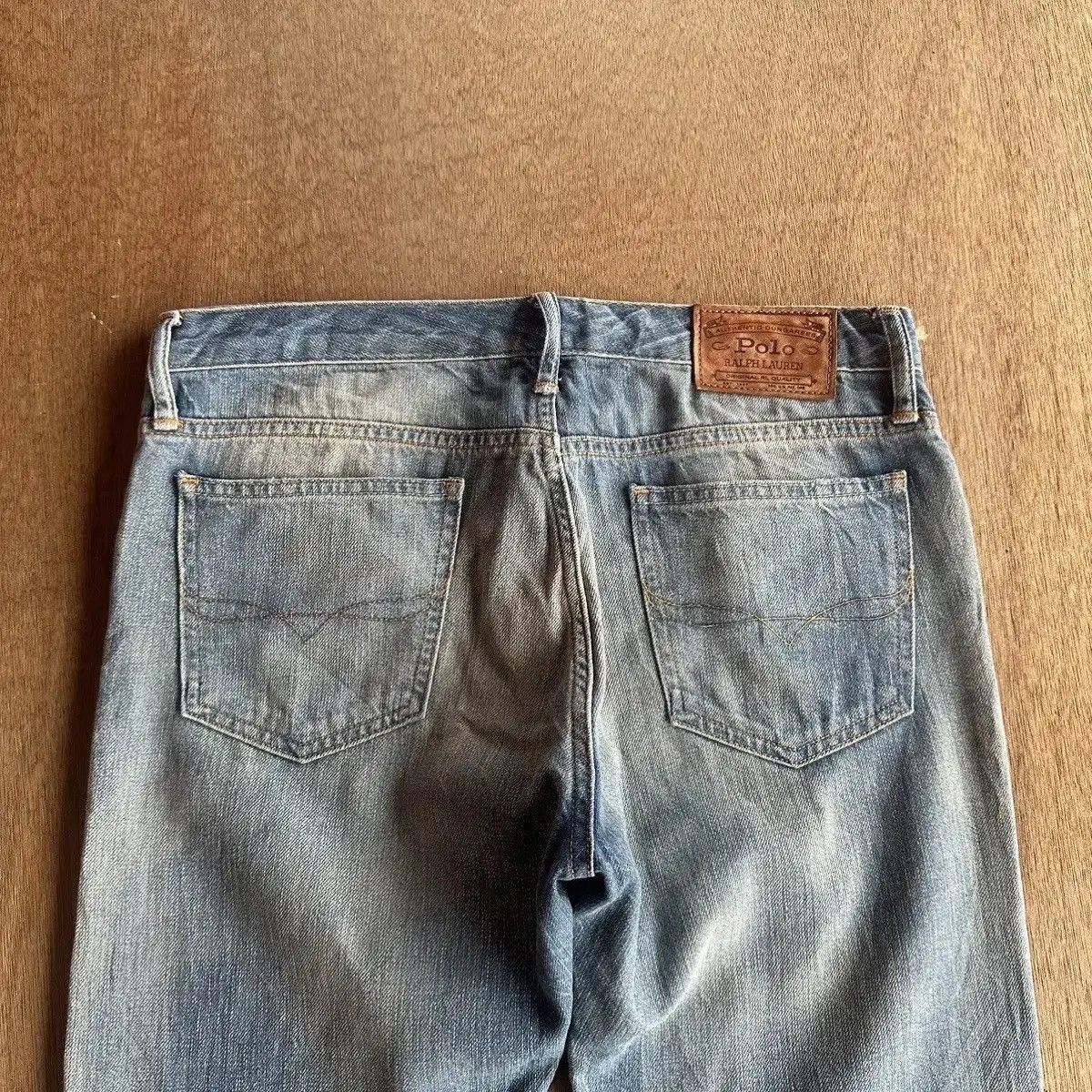 RRL Ralph Lauren THRASHED!! POLO RALPH LAUREN JEANS DISTRESSED DENIM PANTS Size US 30 / EU 46 - 13 Thumbnail