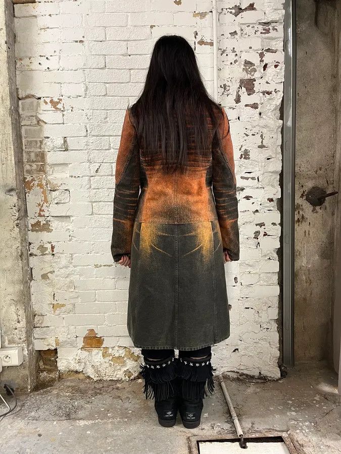 Roberto Cavalli AW2004 Cavalli Sunset Orange Faded Trench Coat Size S / US 4 / IT 40 - 3 Thumbnail