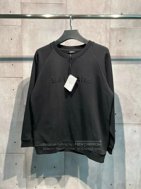 Balmain Balmain Men's Black Cotton Graphic Sweatshirt . Size US L / EU 52-54 / 3 - 1 Thumbnail