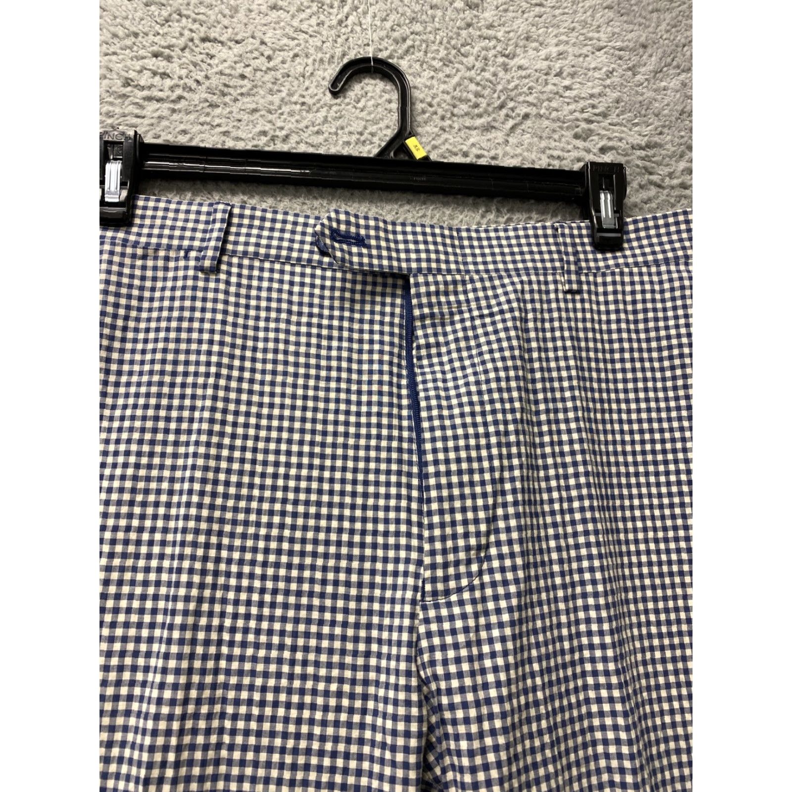 Tommy Hilfiger VINTAGE Tommy Hilfiger Pants Men Size 36 x 32 Check Cotton Chino Straight Spring Summer Beige Navy Size US 36 / EU 52 - 2 Thumbnail