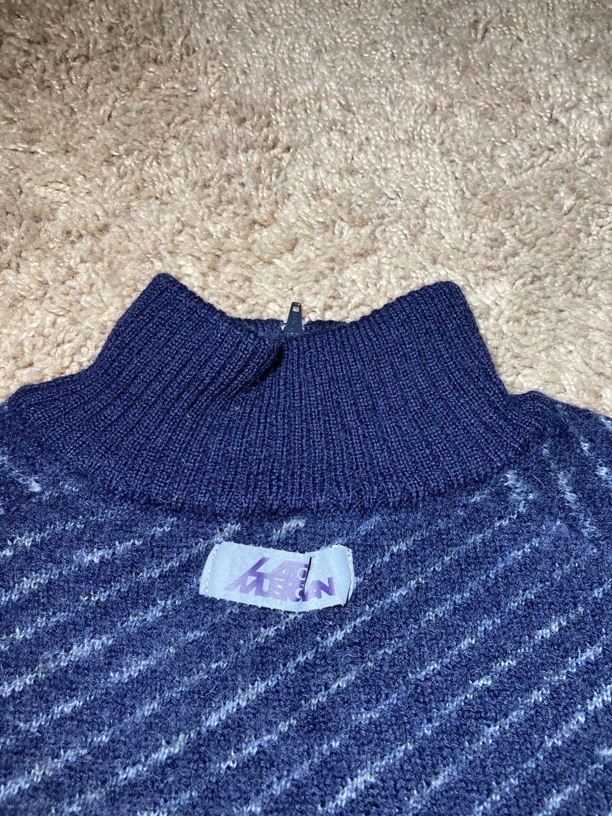 Lad Musician AW99 Lad Musician Striped Quarter Zip Diagonal 1999 90s Size US S / EU 44-46 / 1 - 10 Thumbnail