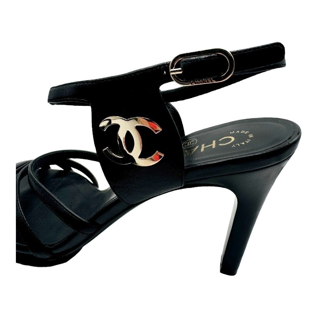 Chanel Chanel CC Logo Lambskin Slingback Sandal Heels Size US 6.5 / IT 36.5 - 5 Thumbnail