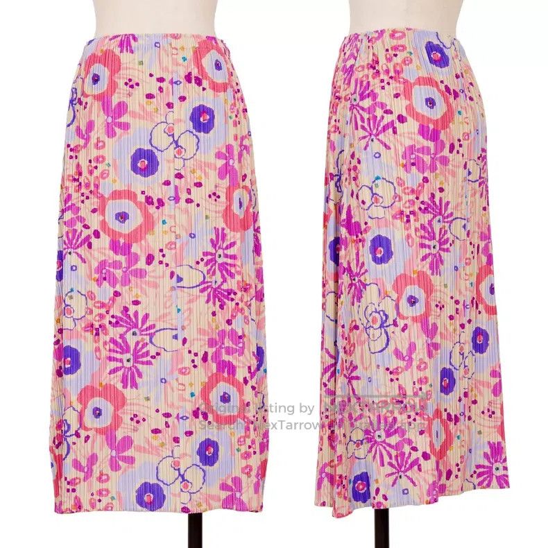 Issey Miyake Issey Miyake SIZE:3 Pink Midi Skirt Size 22" - 1 Thumbnail