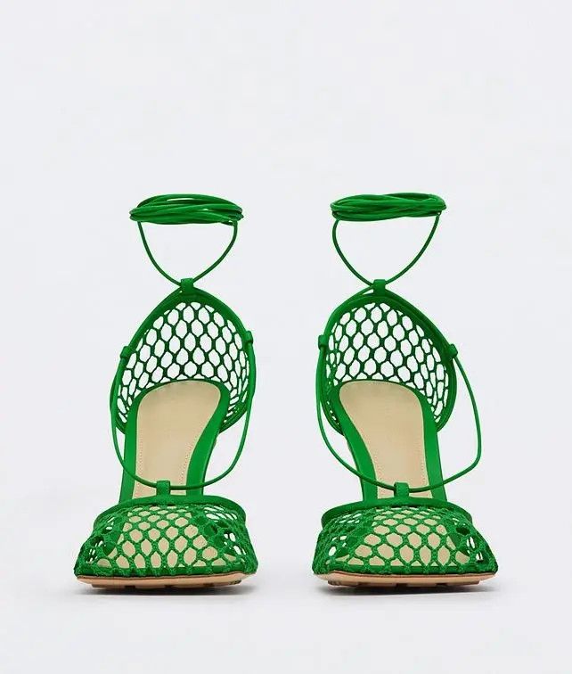Bottega Veneta o1n1vont1225 Stretch Lace-up Sandals in Grass Size US 11 / IT 41 - 3 Thumbnail