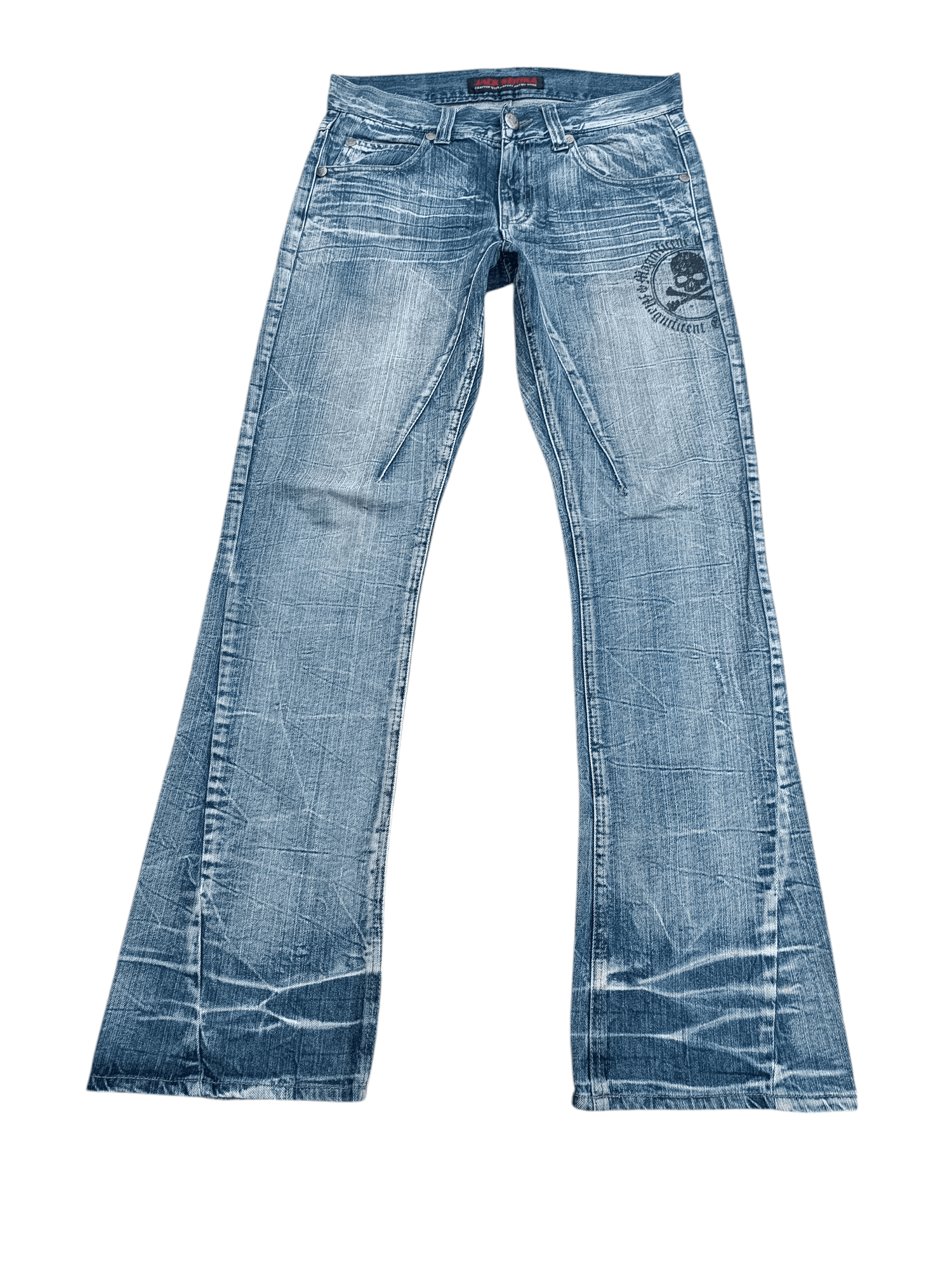 Seditionaries 🔥 Vintage Flare JACK SERIKA Seditionaries Skulls Jeans Size US 32 / EU 48 - 4 Thumbnail