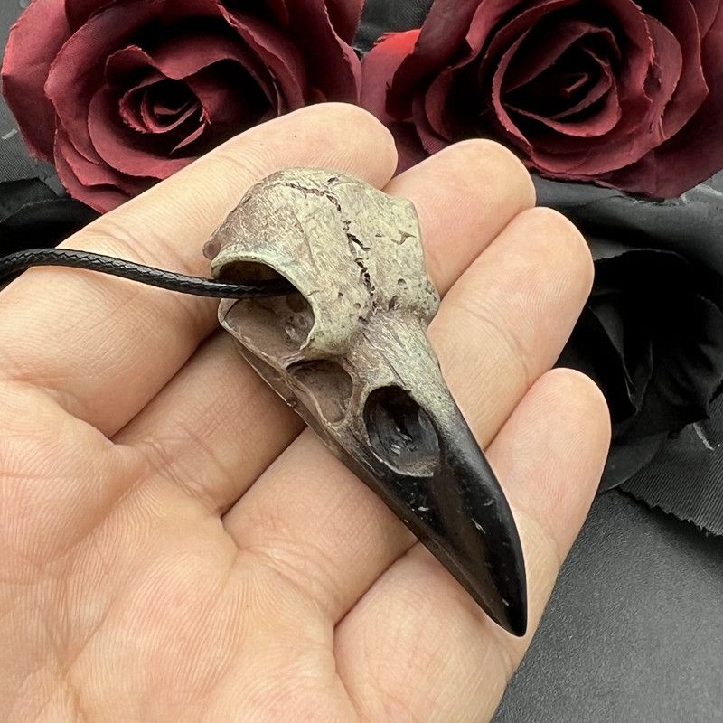 Jewelry 3D Goth Raven Raven Skull Necklace Size ONE SIZE - 2 Thumbnail