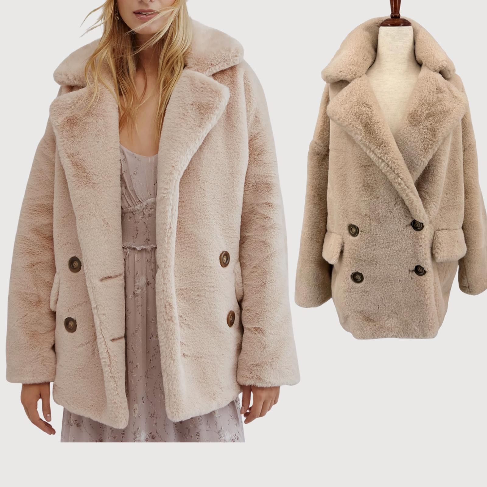 Free People Free People Faux Fur Coat Taupe Teddy Jacket S Size S / US 4 / IT 40 - 1 Thumbnail